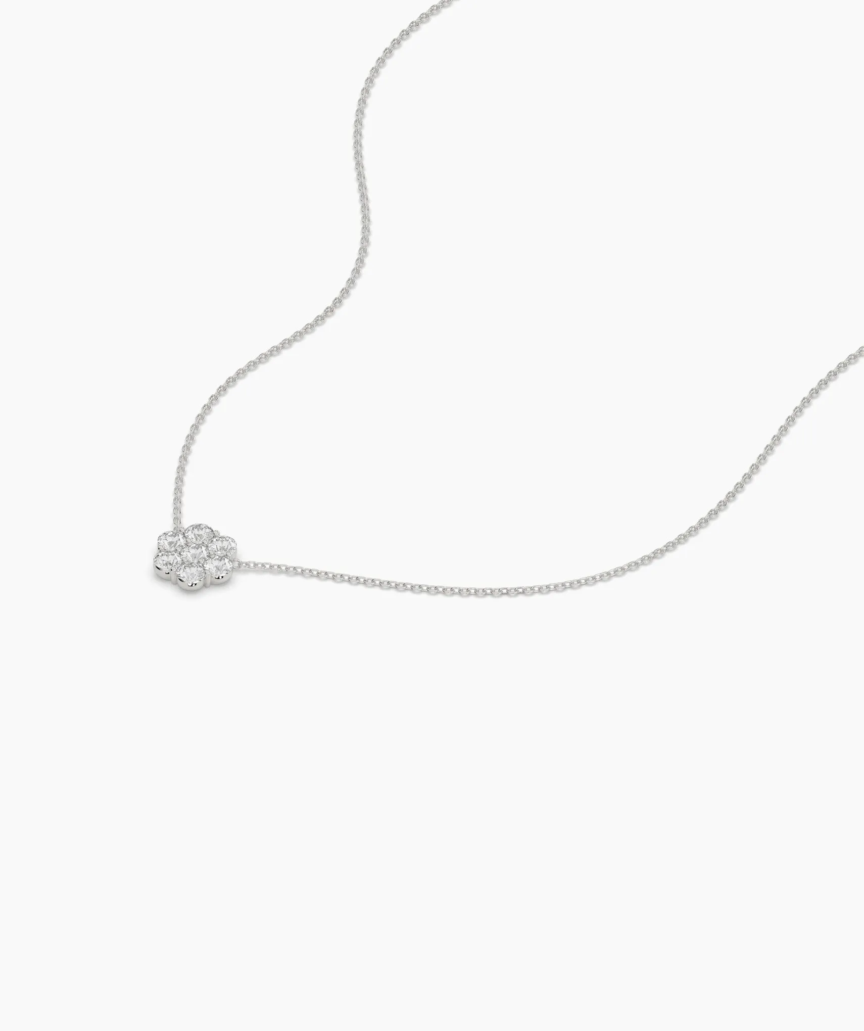 14K Gold Diamond Cluster Pendant