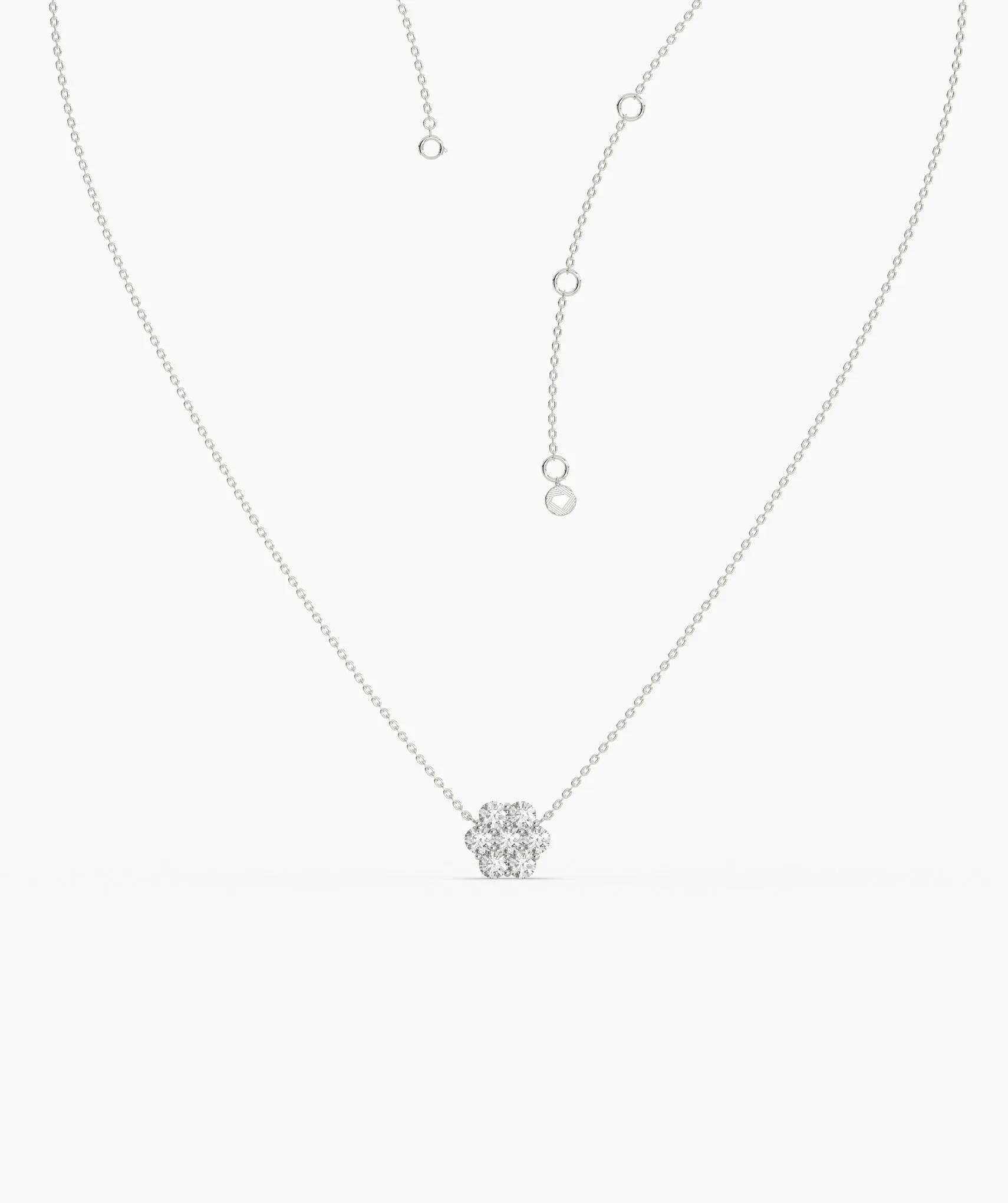 14K Gold Diamond Cluster Pendant
