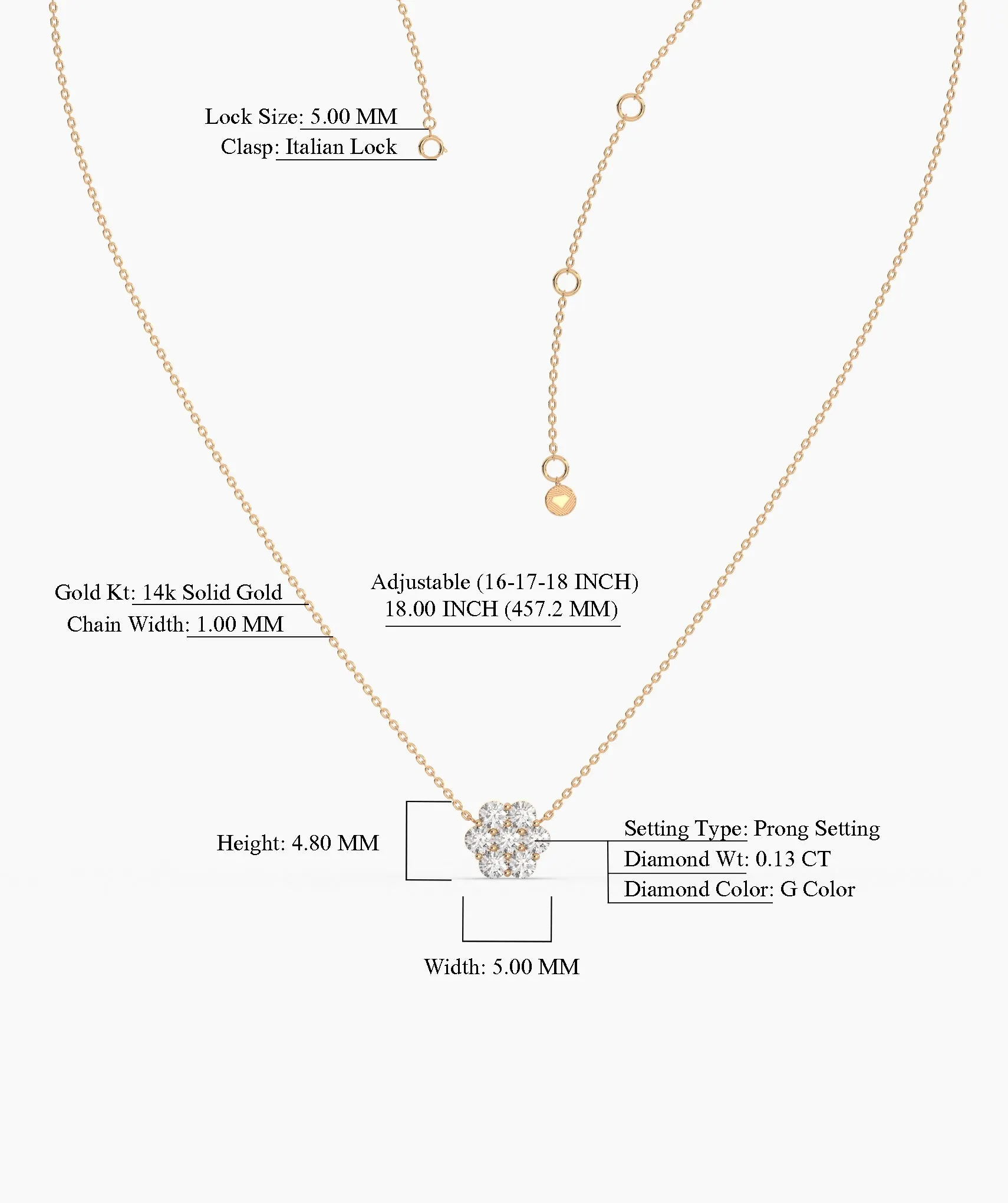 14K Gold Diamond Cluster Pendant