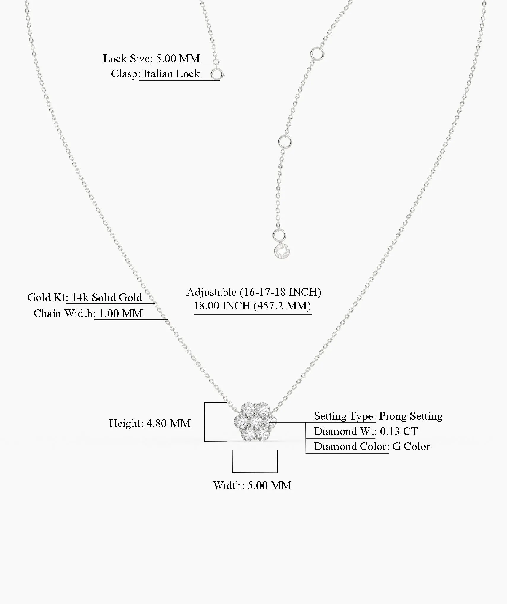14K Gold Diamond Cluster Pendant