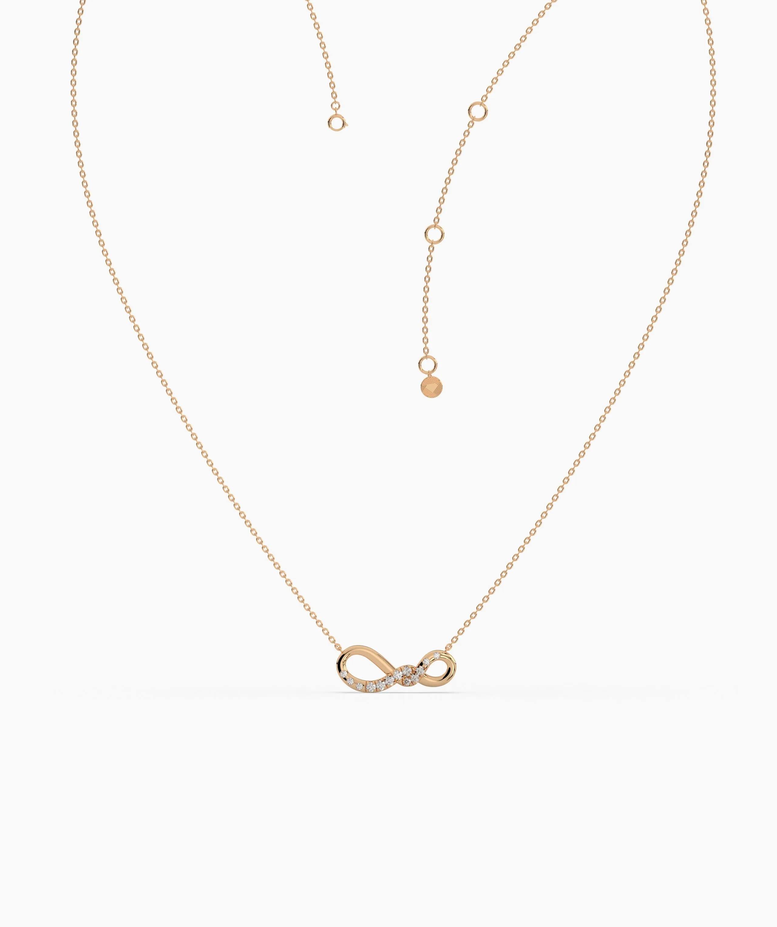 14K Gold Diamond Infinity Necklace