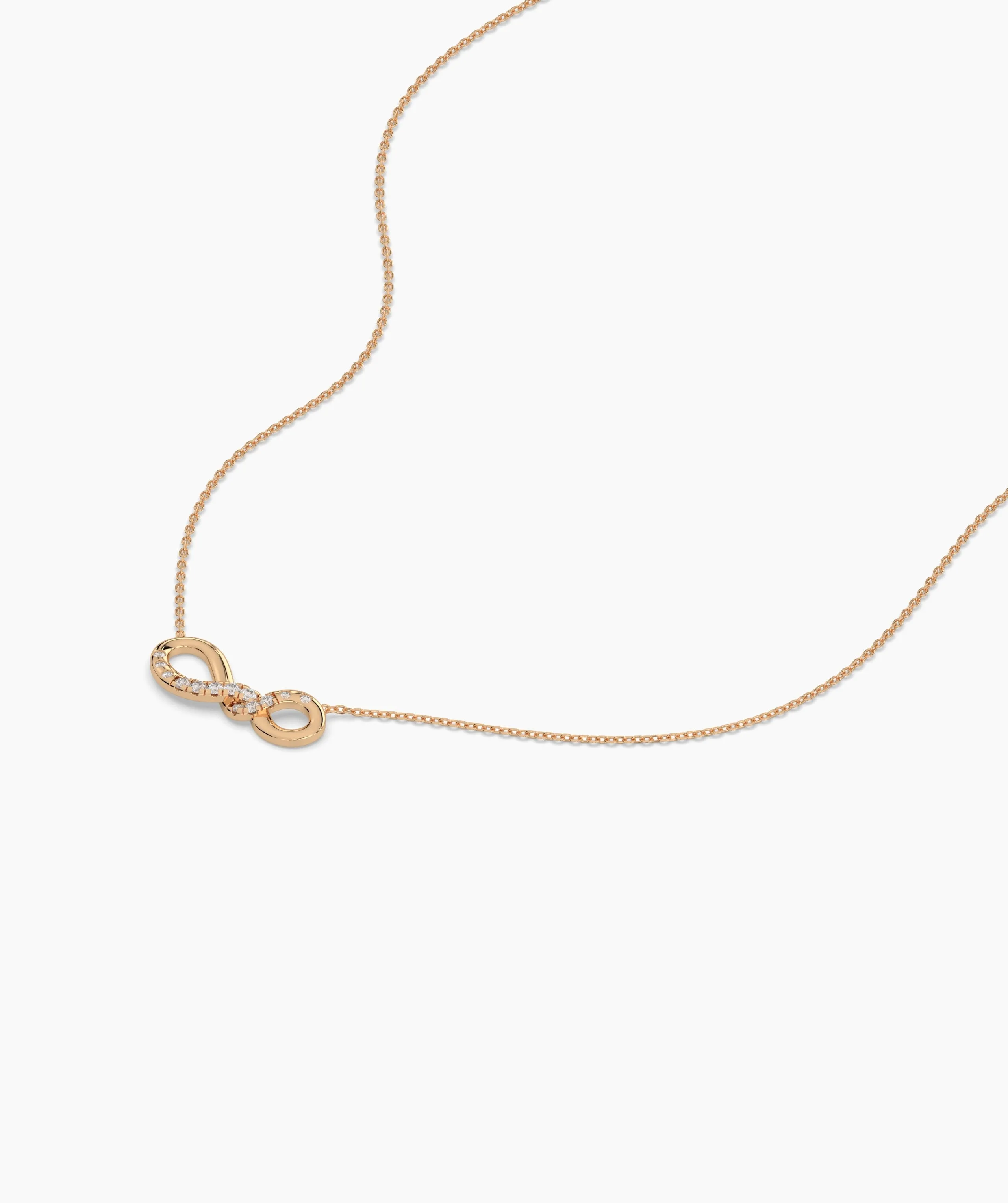 14K Gold Diamond Infinity Necklace