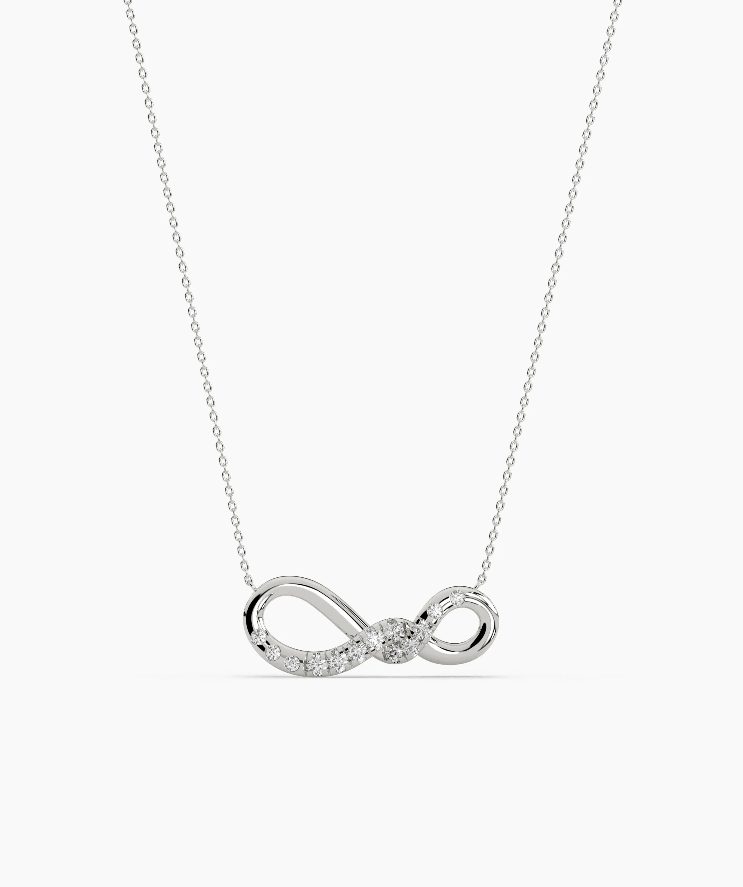 14K Gold Diamond Infinity Necklace