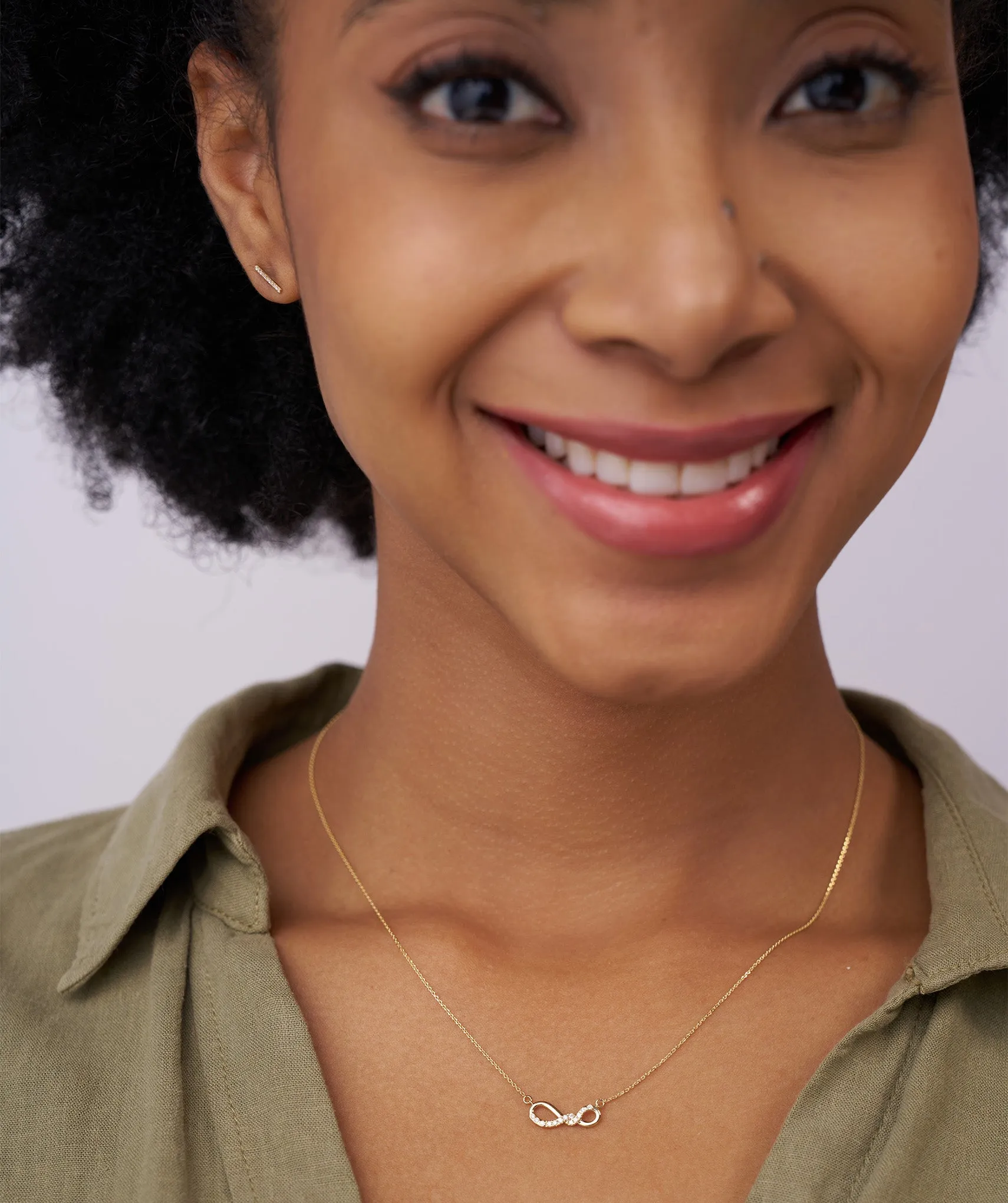 14K Gold Diamond Infinity Necklace