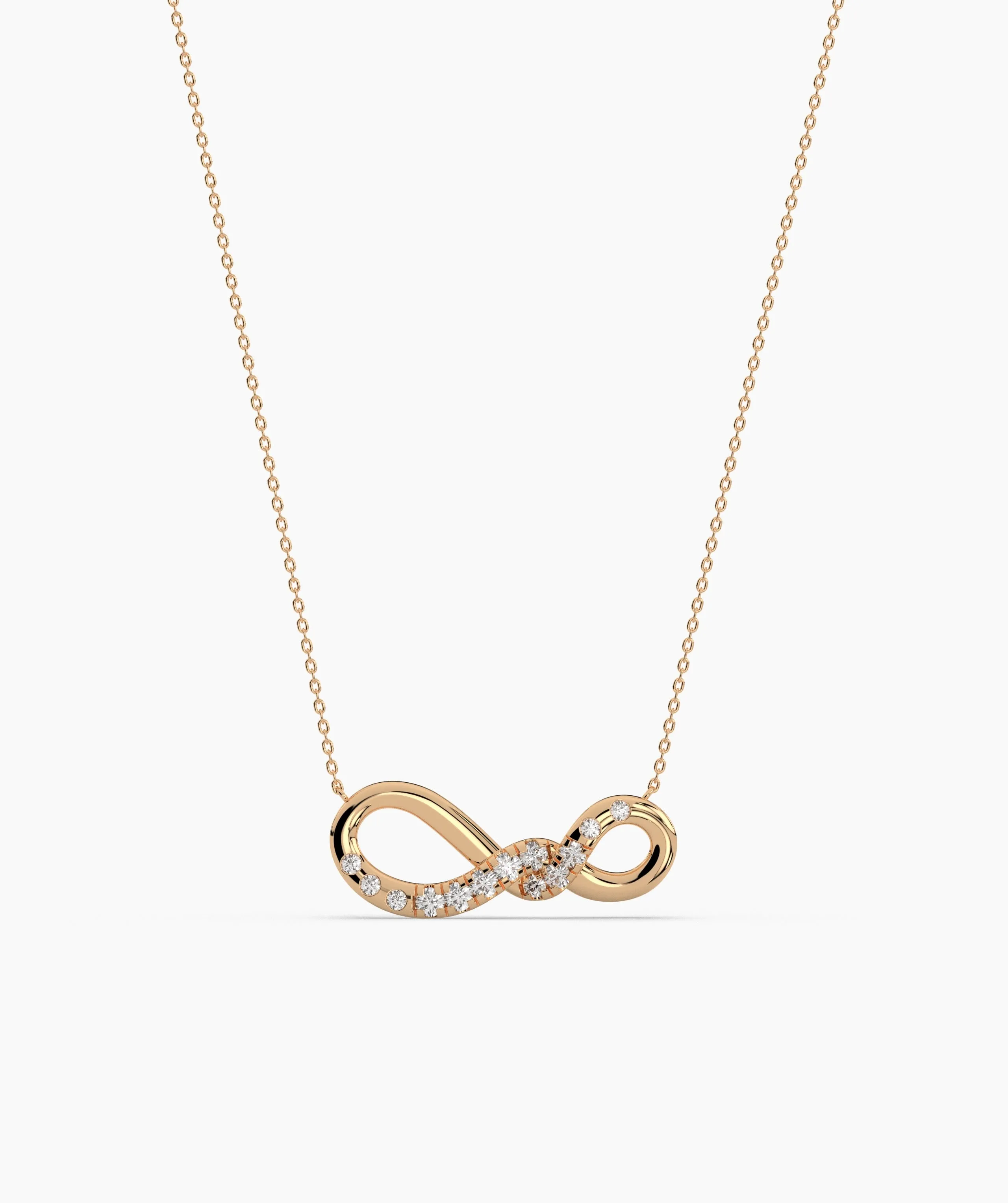 14K Gold Diamond Infinity Necklace
