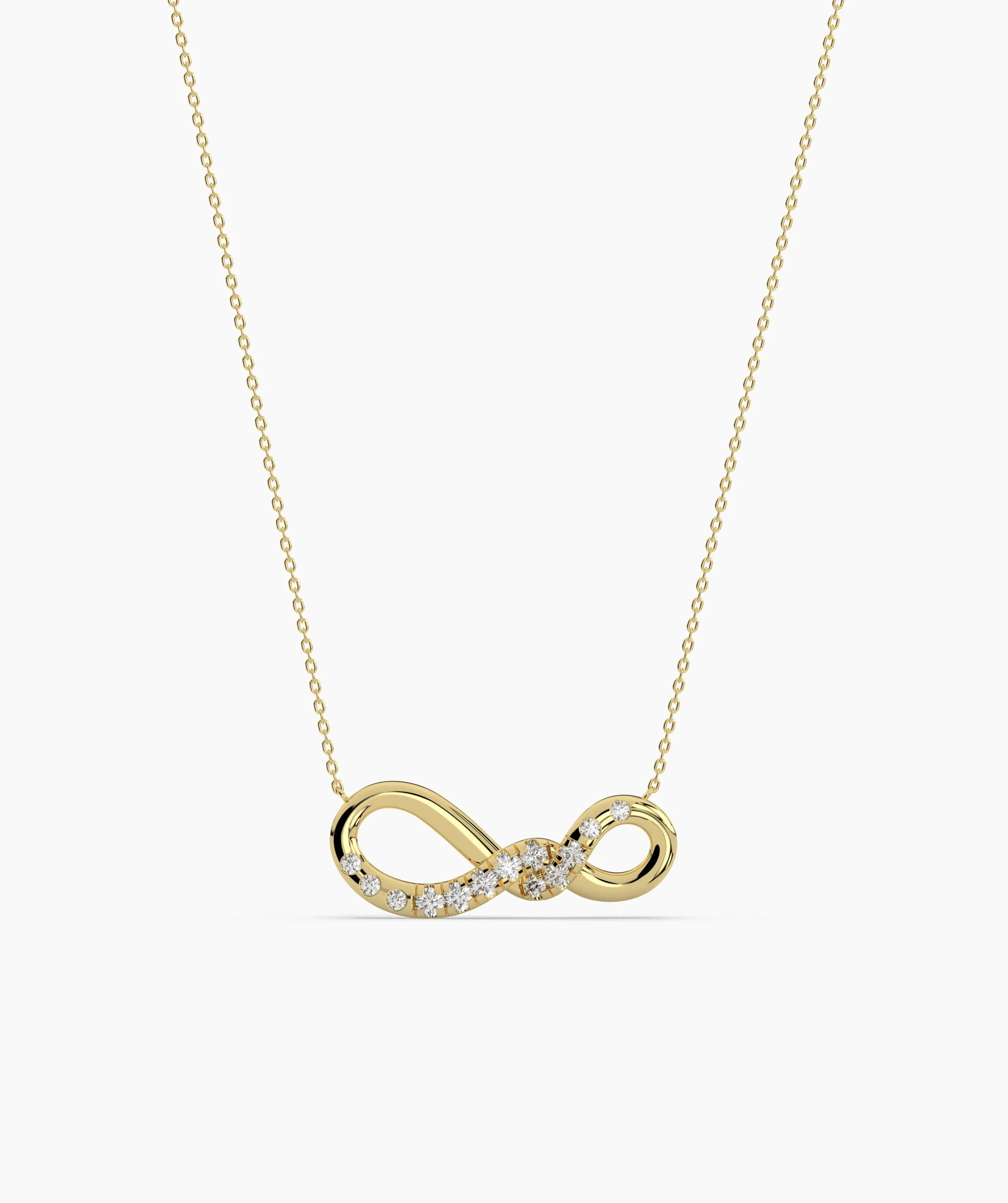 14K Gold Diamond Infinity Necklace