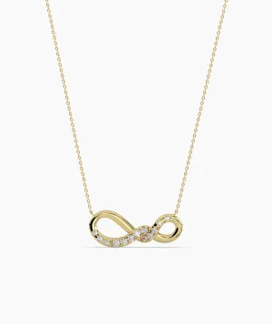 14K Gold Diamond Infinity Necklace