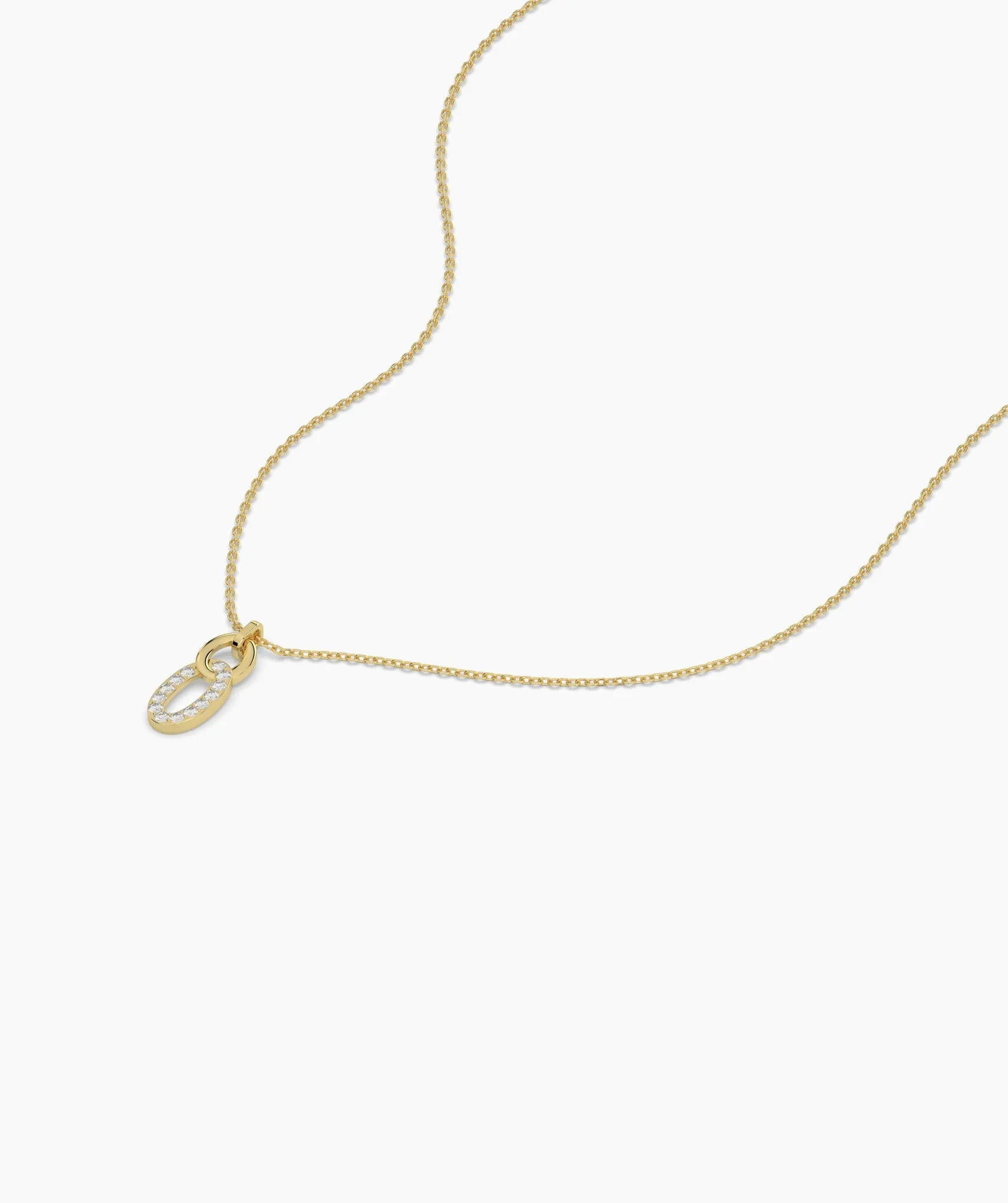 14k Gold Diamond Link Pendant
