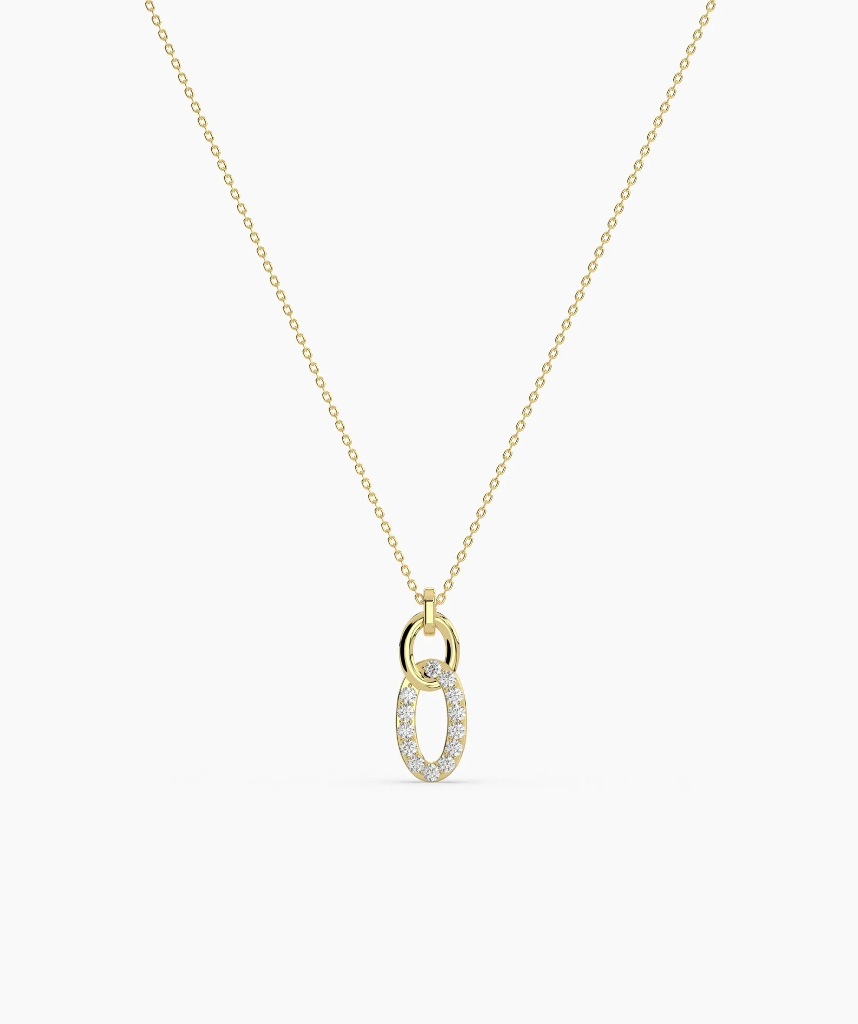 14k Gold Diamond Link Pendant