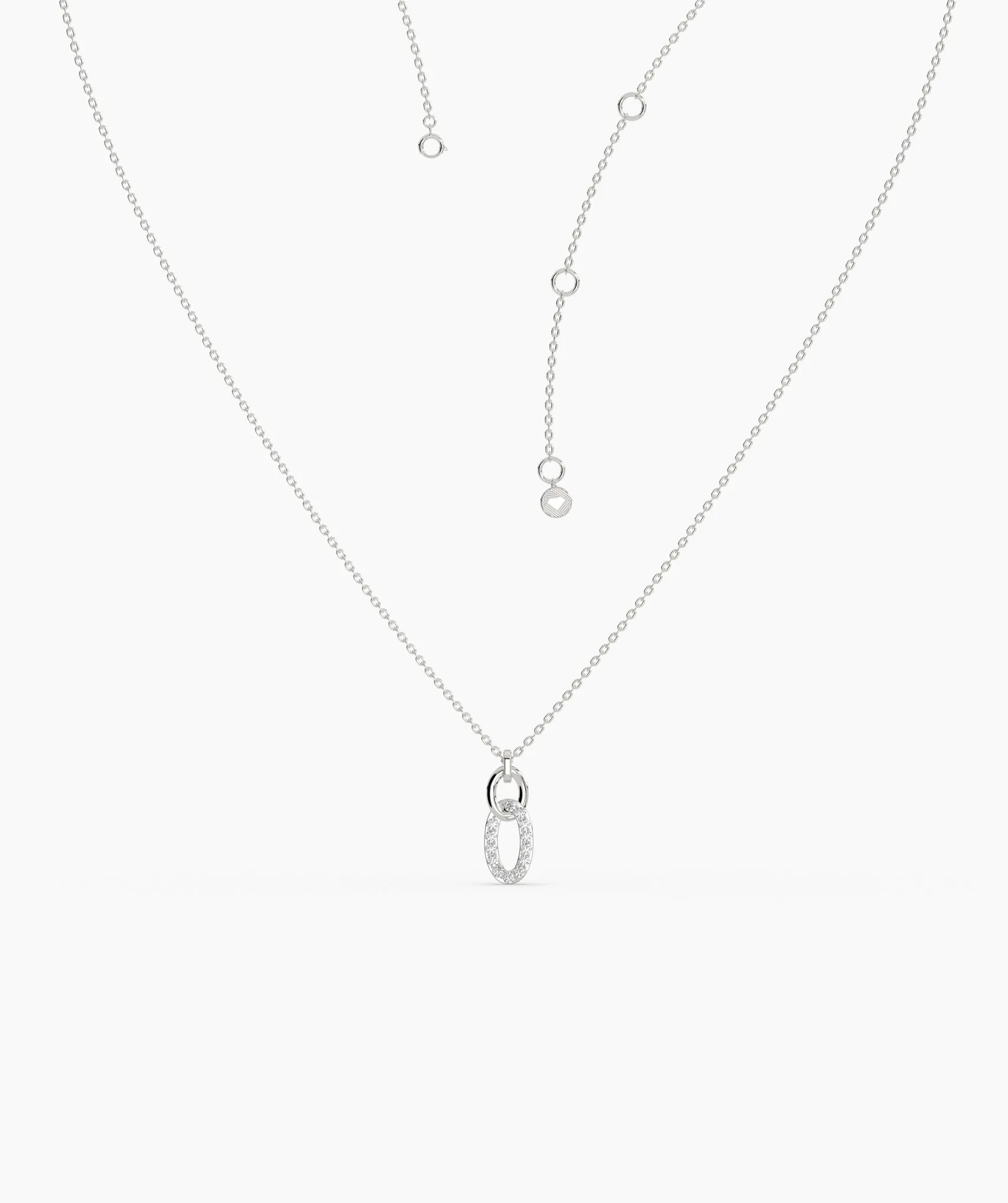 14k Gold Diamond Link Pendant