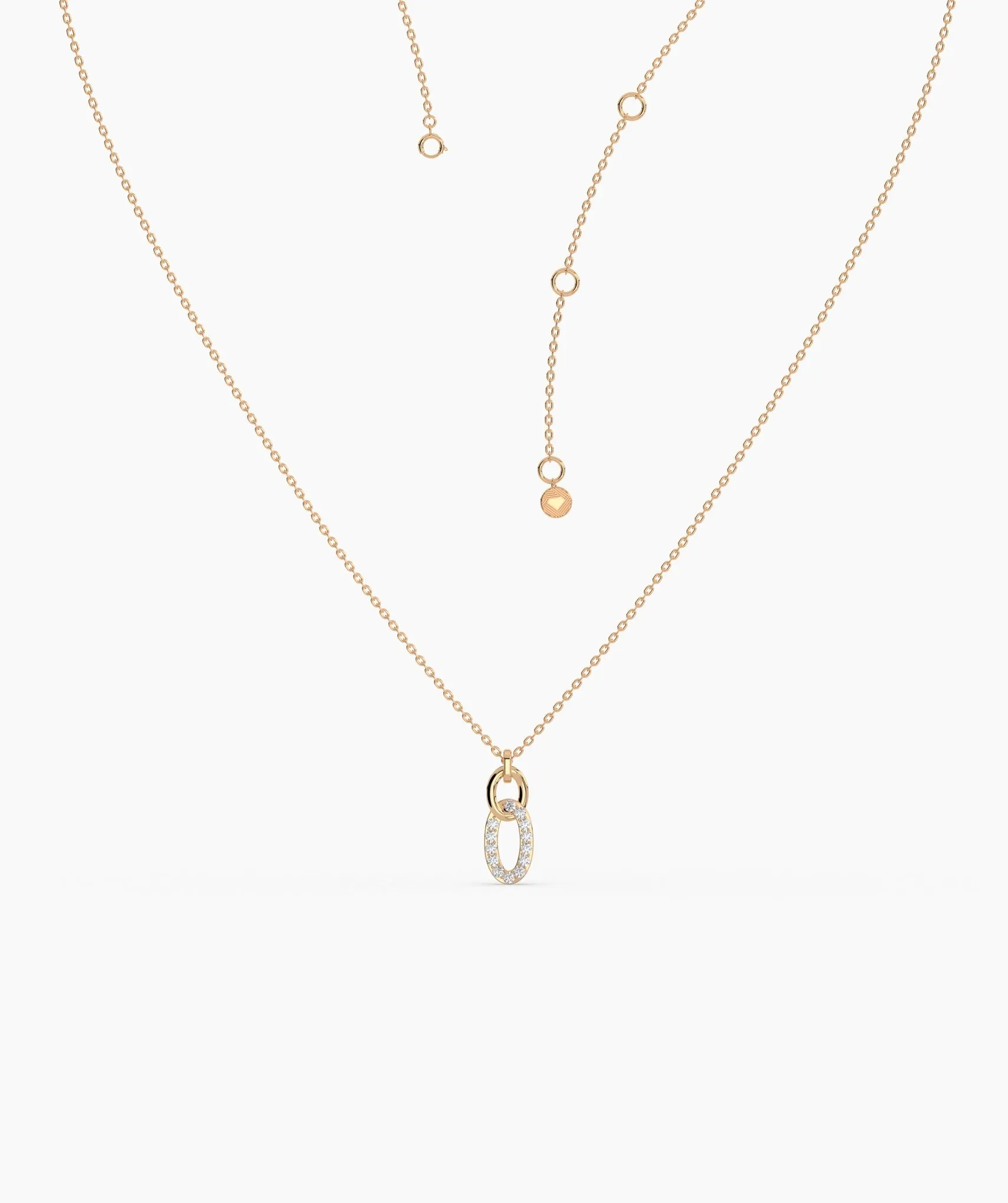14k Gold Diamond Link Pendant