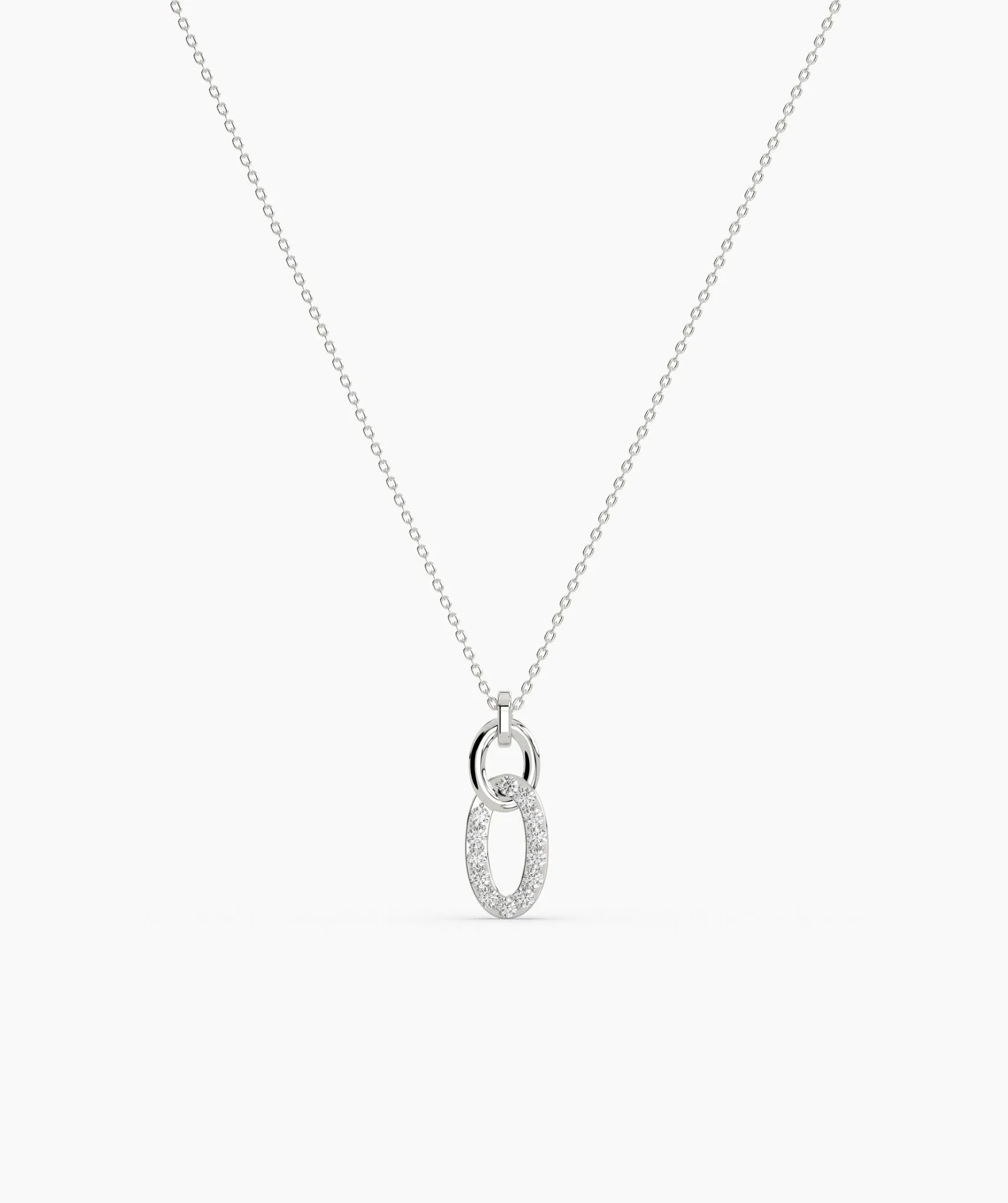 14k Gold Diamond Link Pendant