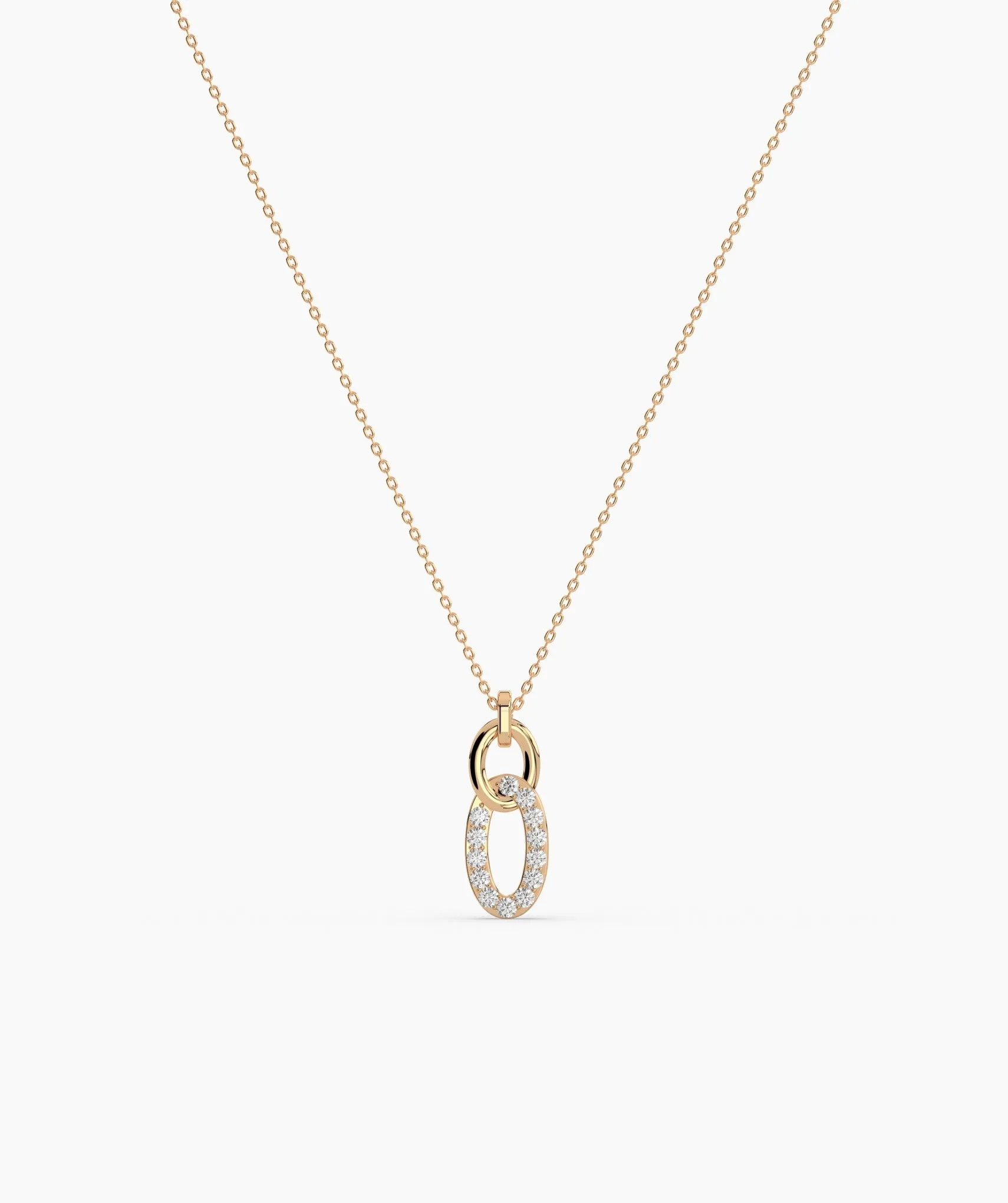 14k Gold Diamond Link Pendant