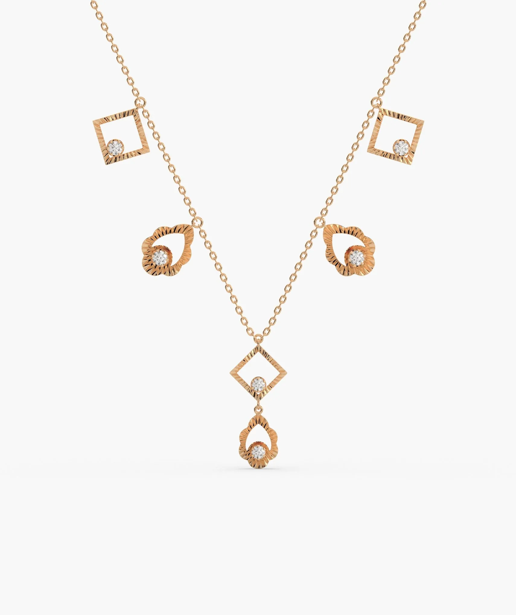 14K Gold Geometric Charm Necklace