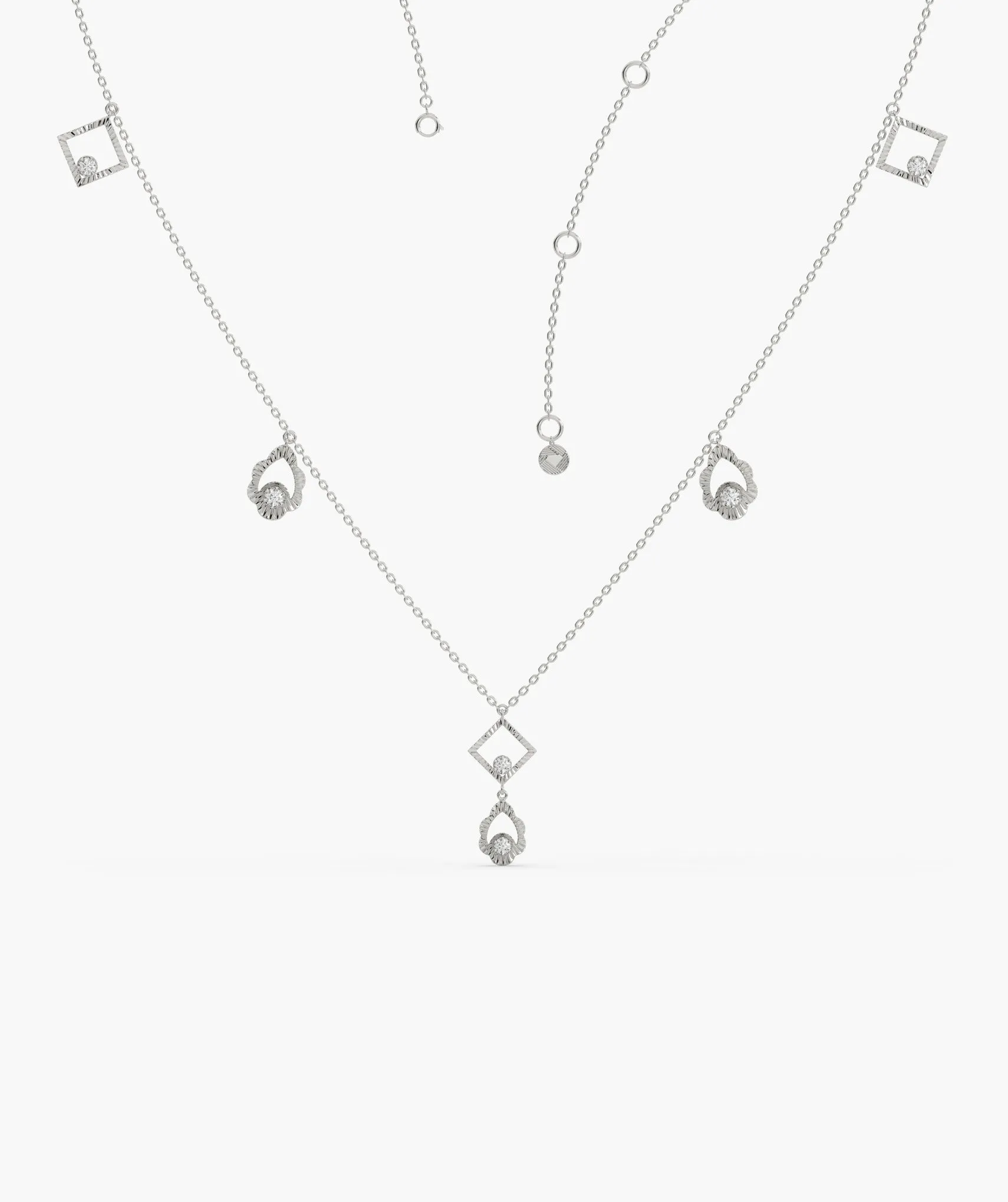 14K Gold Geometric Charm Necklace