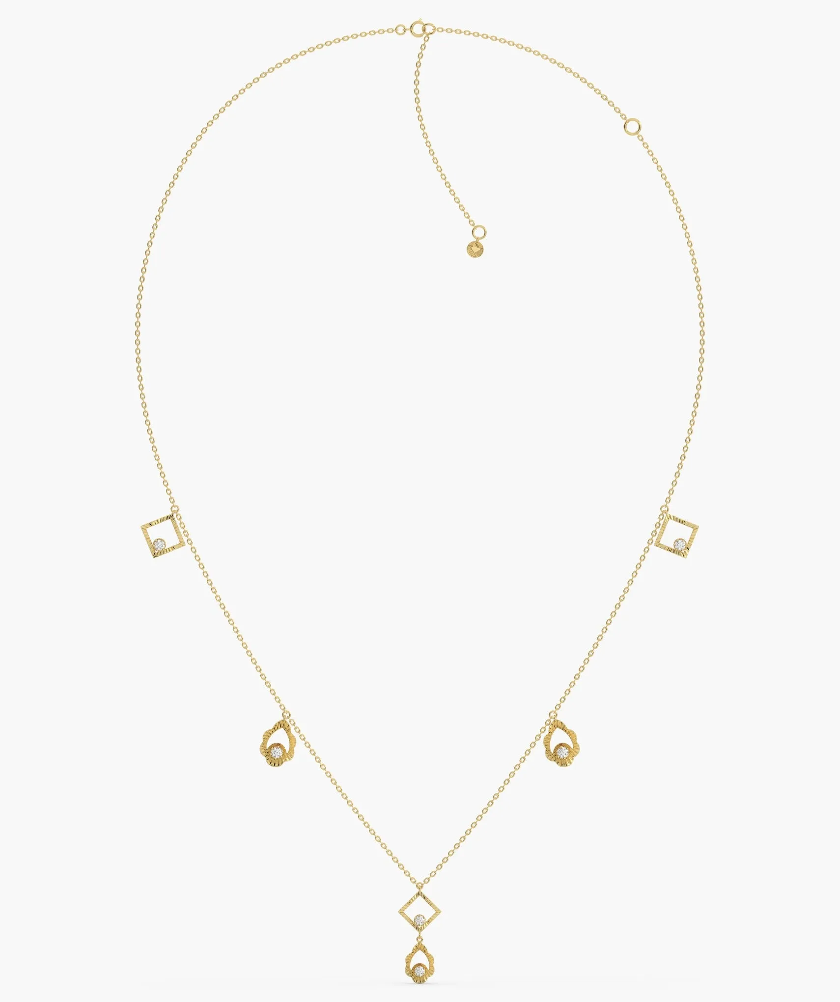 14K Gold Geometric Charm Necklace