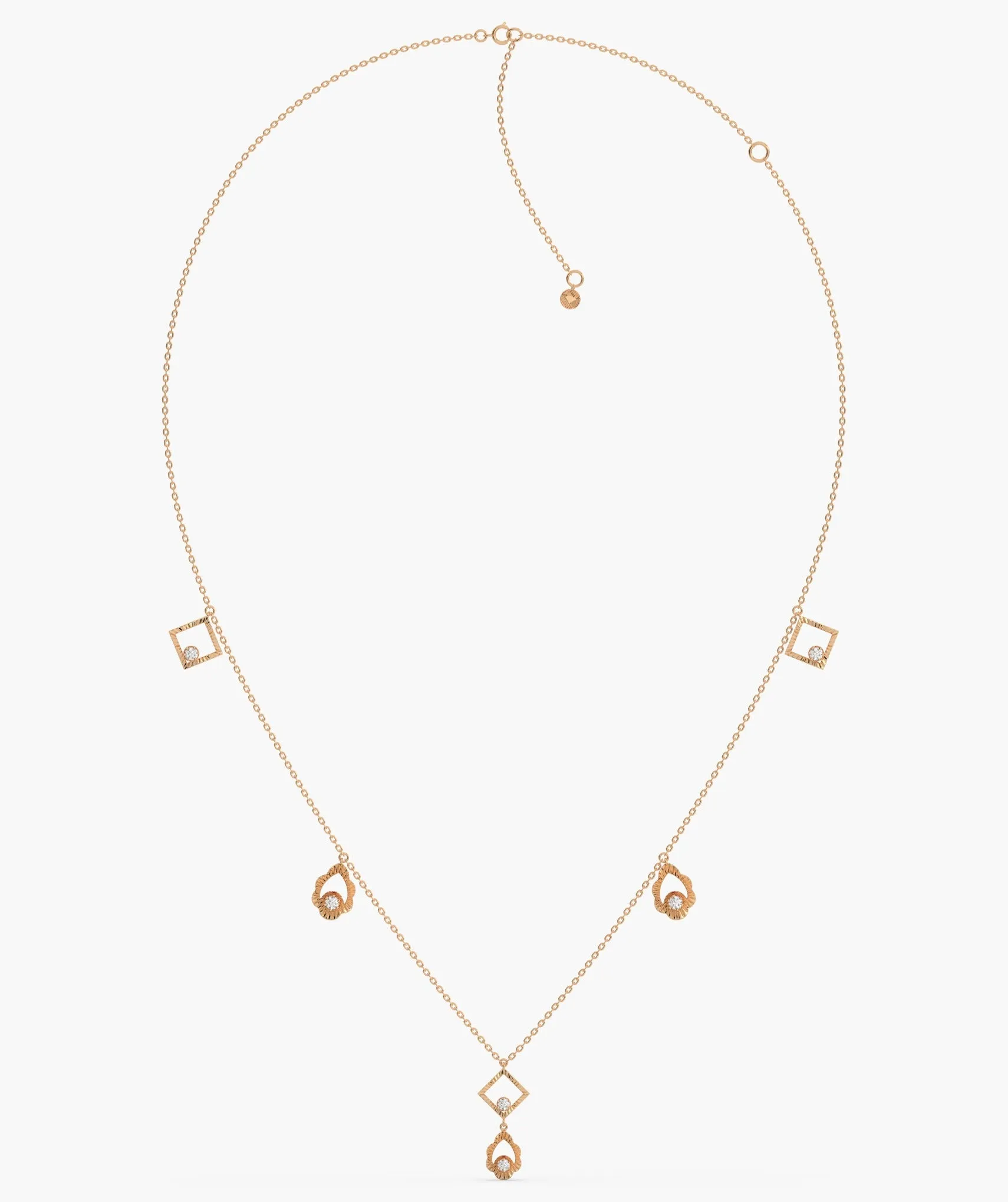 14K Gold Geometric Charm Necklace