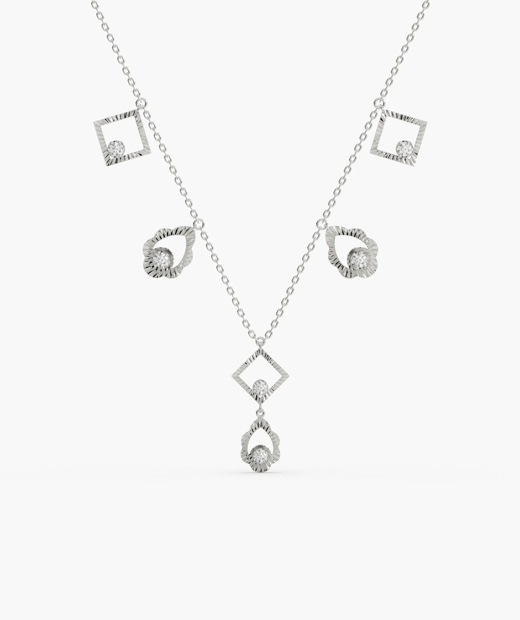 14K Gold Geometric Charm Necklace