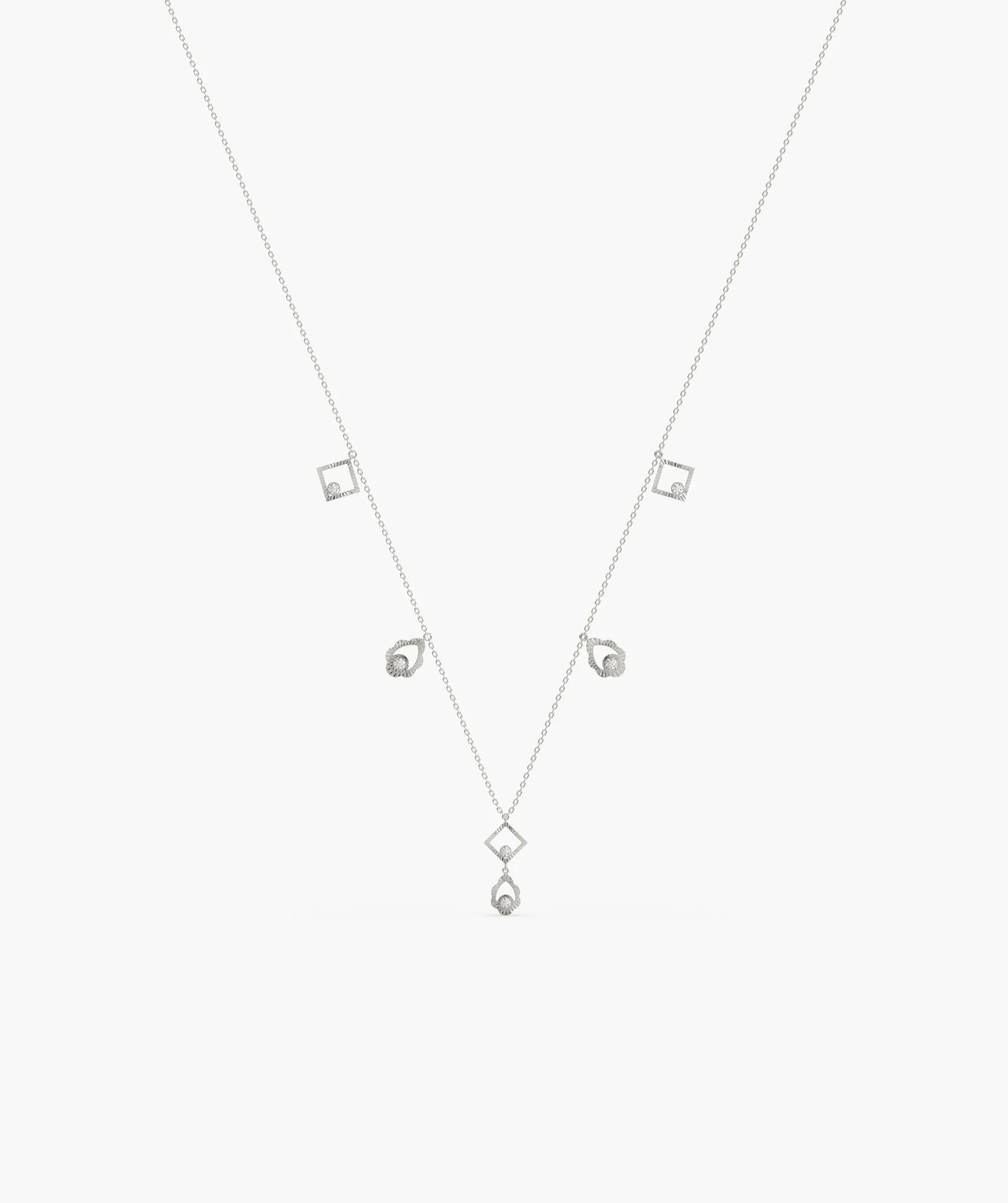 14K Gold Geometric Charm Necklace