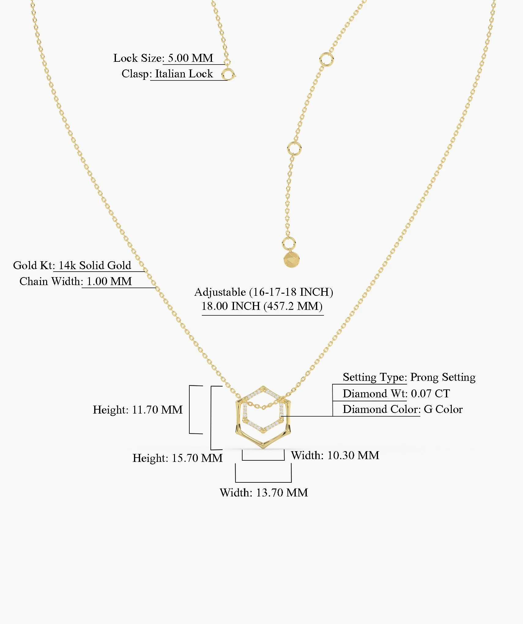 14K Gold Geometric Glint Necklace