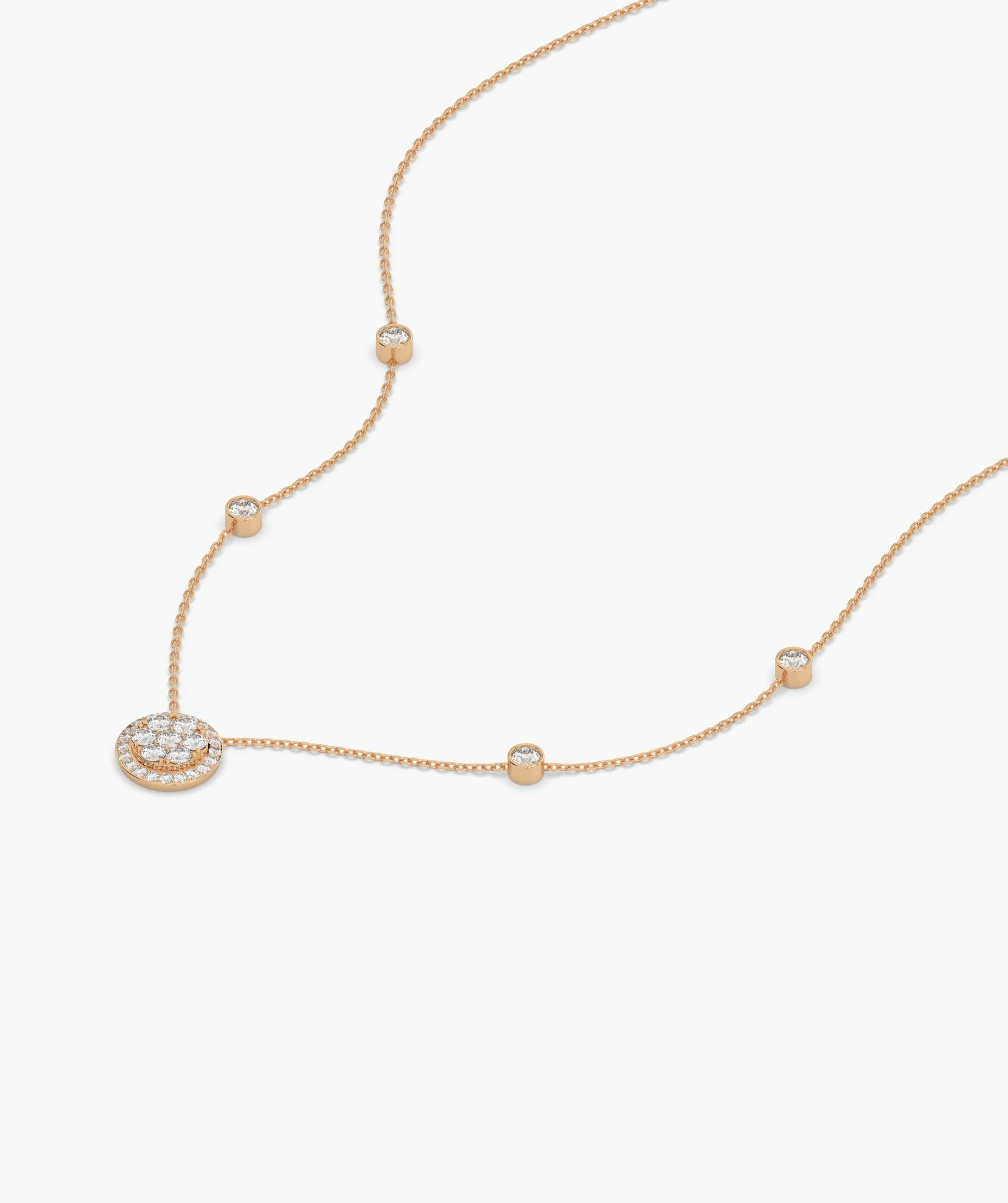 14K Gold Glitter Circle Pendant