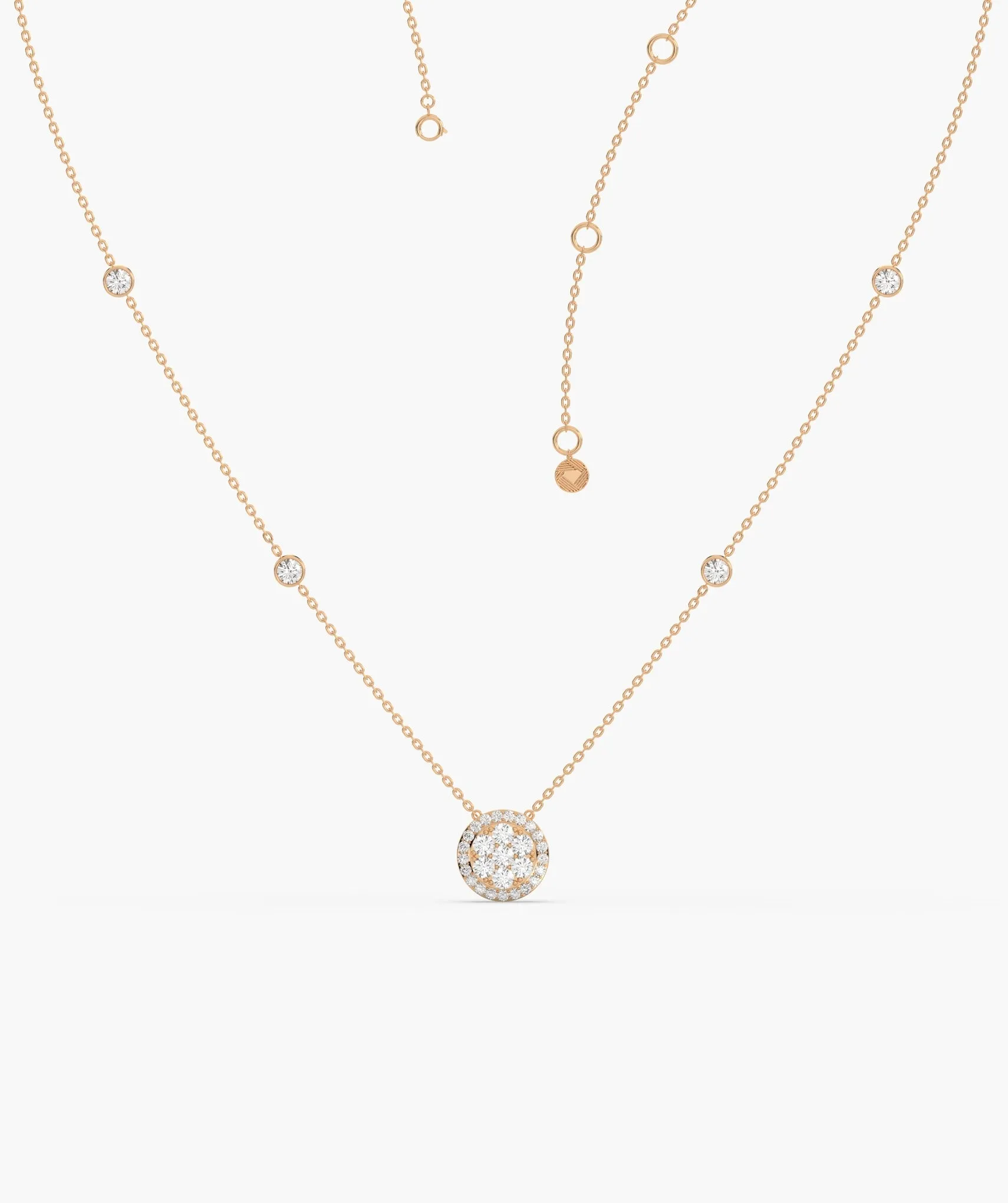 14K Gold Glitter Circle Pendant
