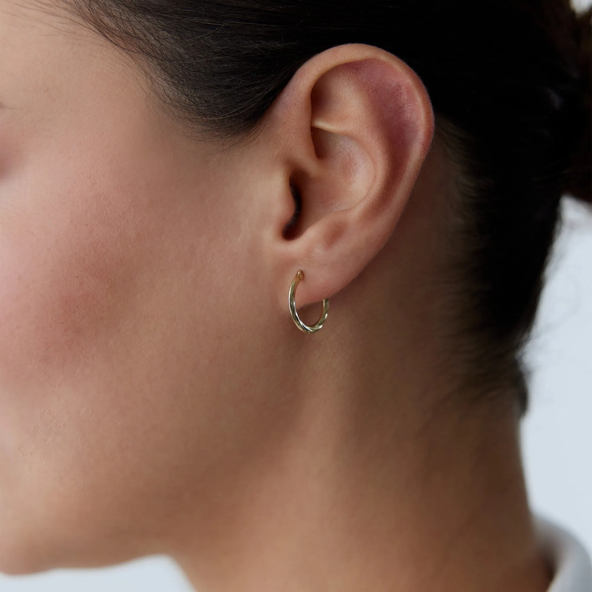 14k Gold Hoop Earrings Milenium Spiral Earrings