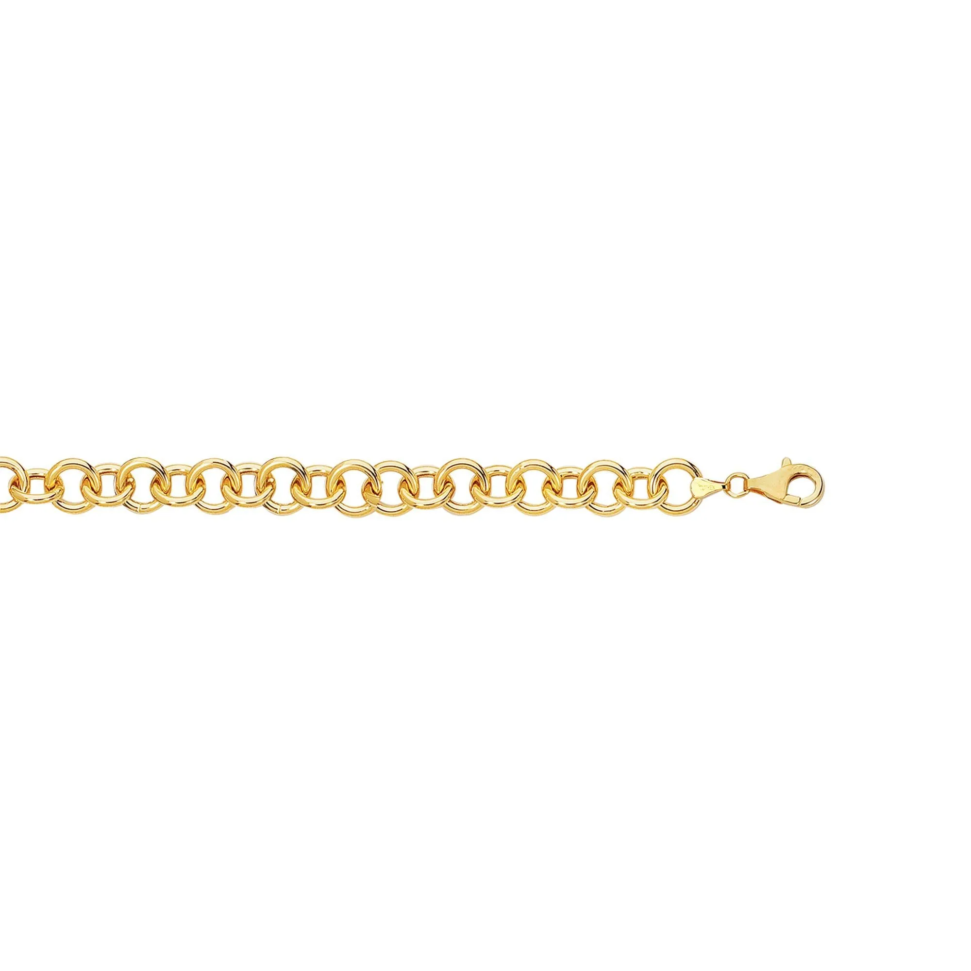 14K Gold Large Single Link Charm Bracelet