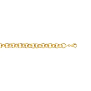 14K Gold Large Single Link Charm Bracelet
