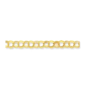 14k Gold Lite Triple Link Charm Bracelet