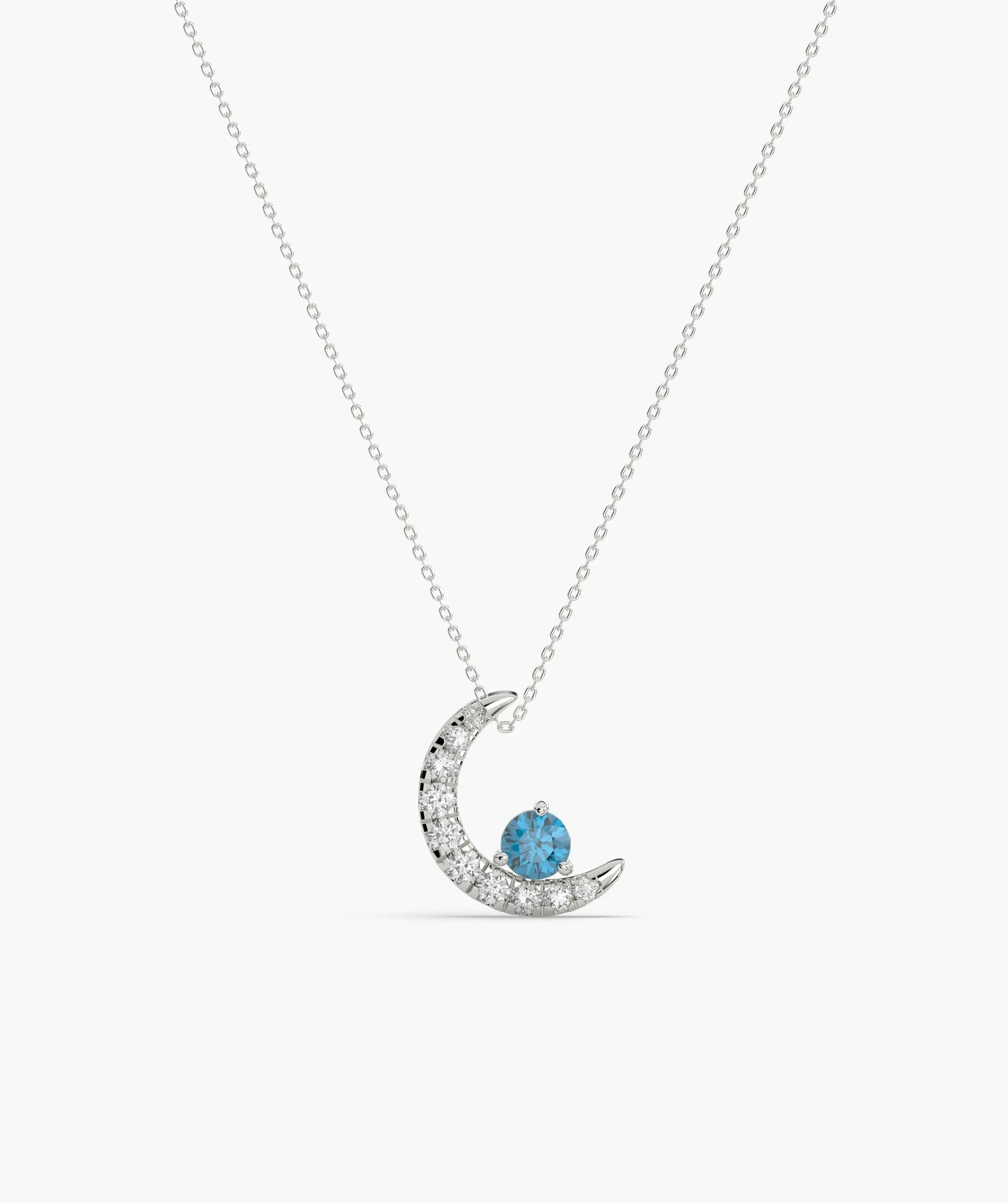 14K Gold Starry Moonlight Pendant