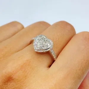 14K Lace Heart Diamond Engagement Ring