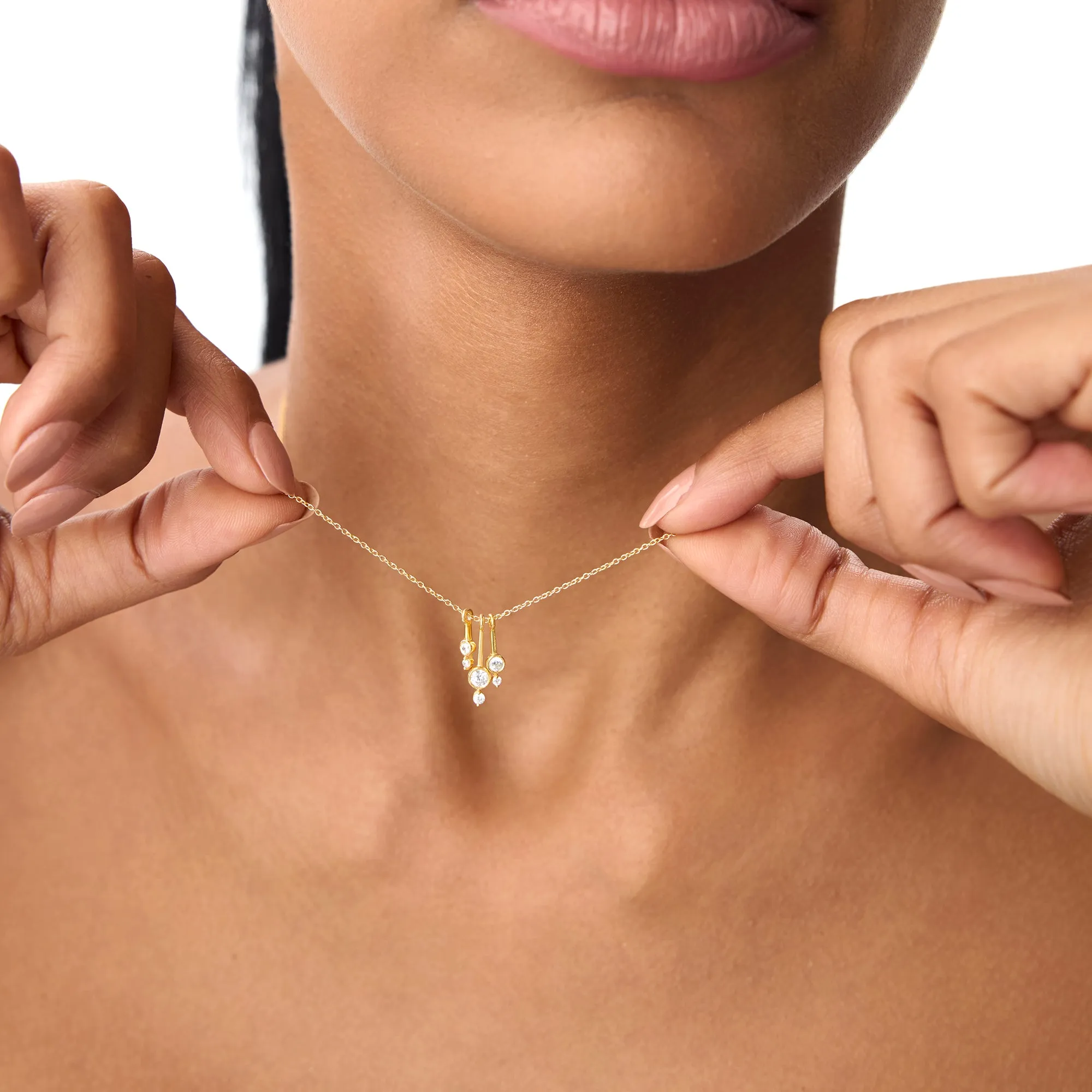 14k Multi Bezel Set Diamond Pendant