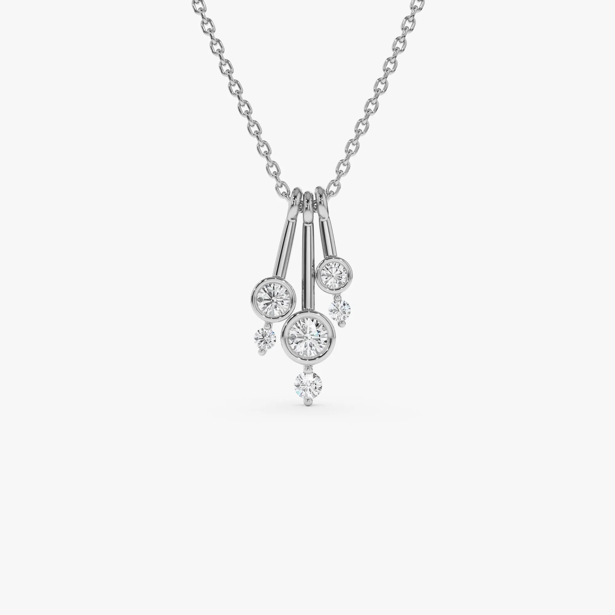 14k Multi Bezel Set Diamond Pendant