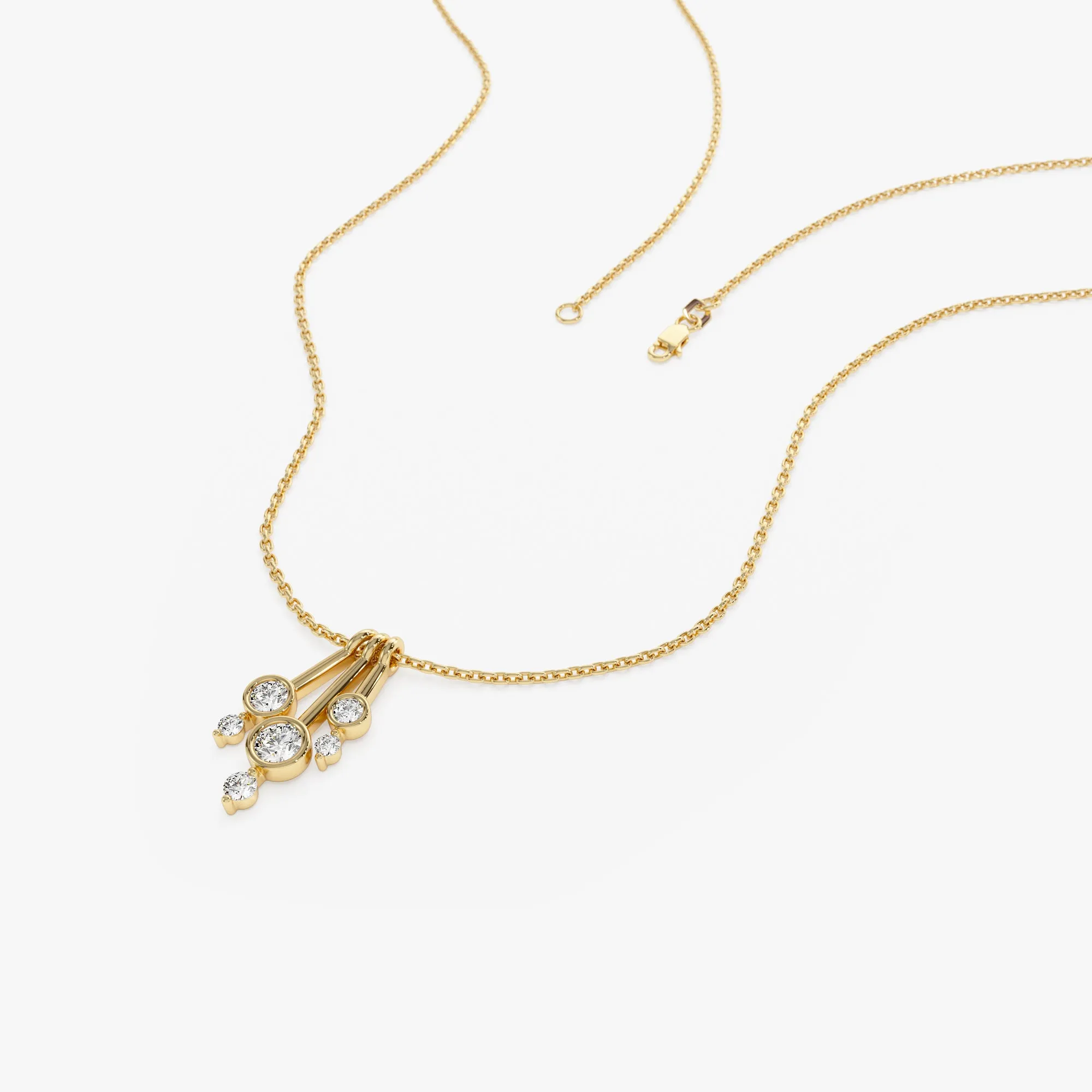 14k Multi Bezel Set Diamond Pendant