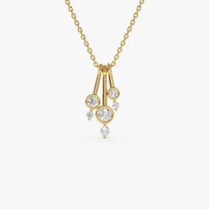 14k Multi Bezel Set Diamond Pendant