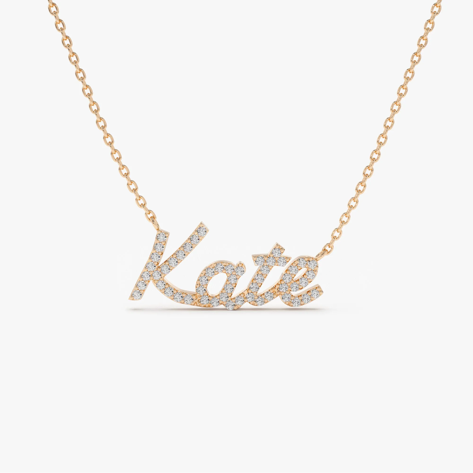 14k Personalized Diamond Name Necklace