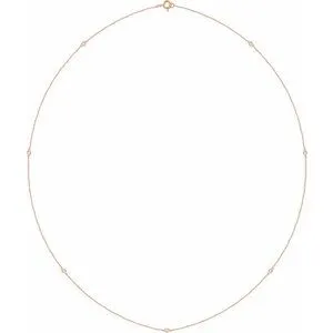 14K Rose 1/4 CTW Natural Diamond 7-Station 24" Necklace