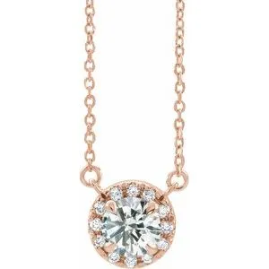 14K Rose 1/5 CTW Natural Diamond 18" Necklace