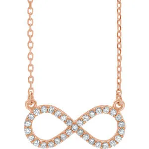 14K Rose 1/6 CTW Diamond Infinity-Inspired 16" Necklace