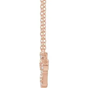 14K Rose 1/8 CTW Natural Diamond Cancer 16-18" Necklace