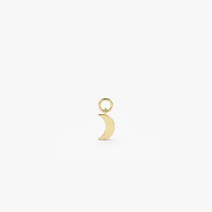 14k Solid Crescent Hoop Charm