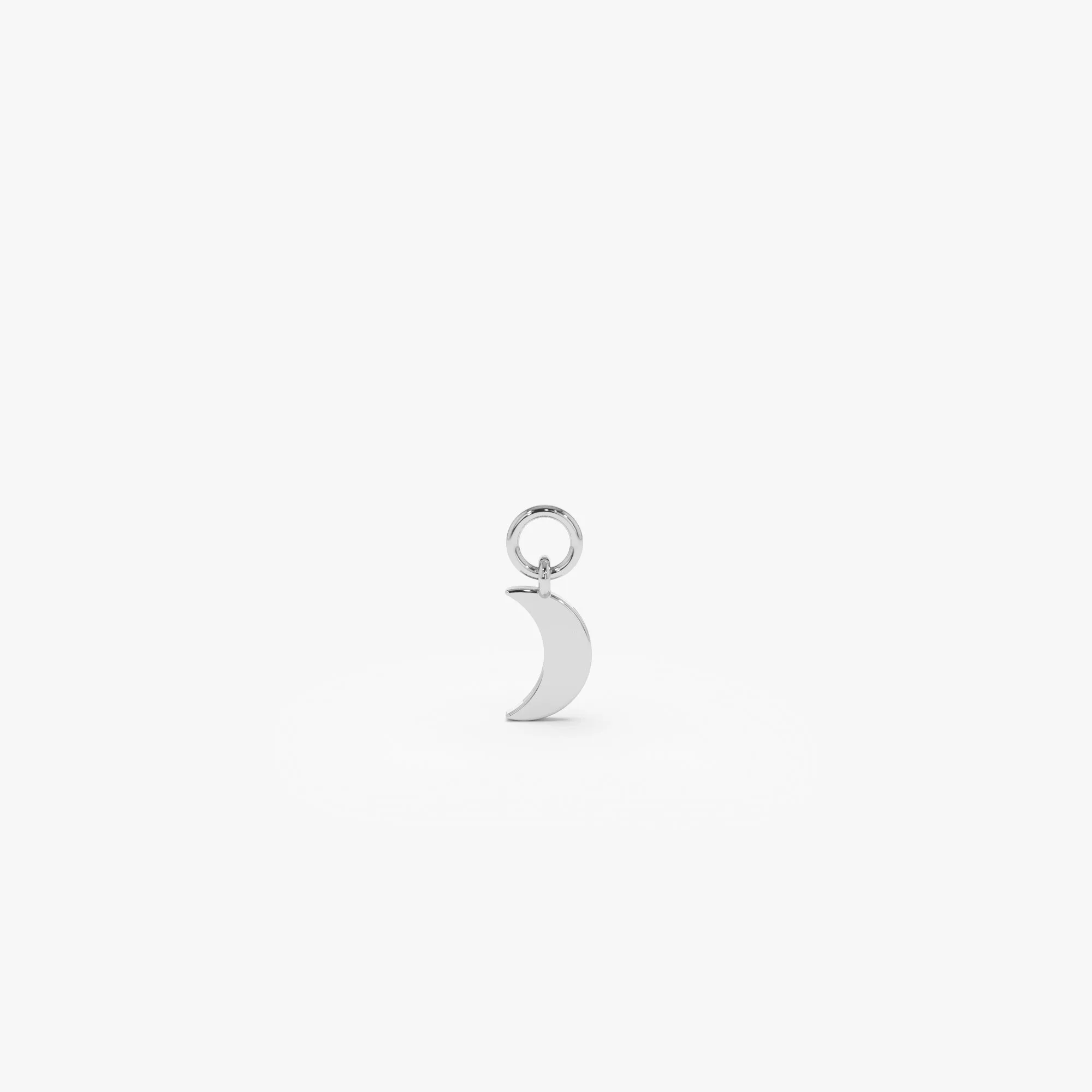 14k Solid Crescent Hoop Charm