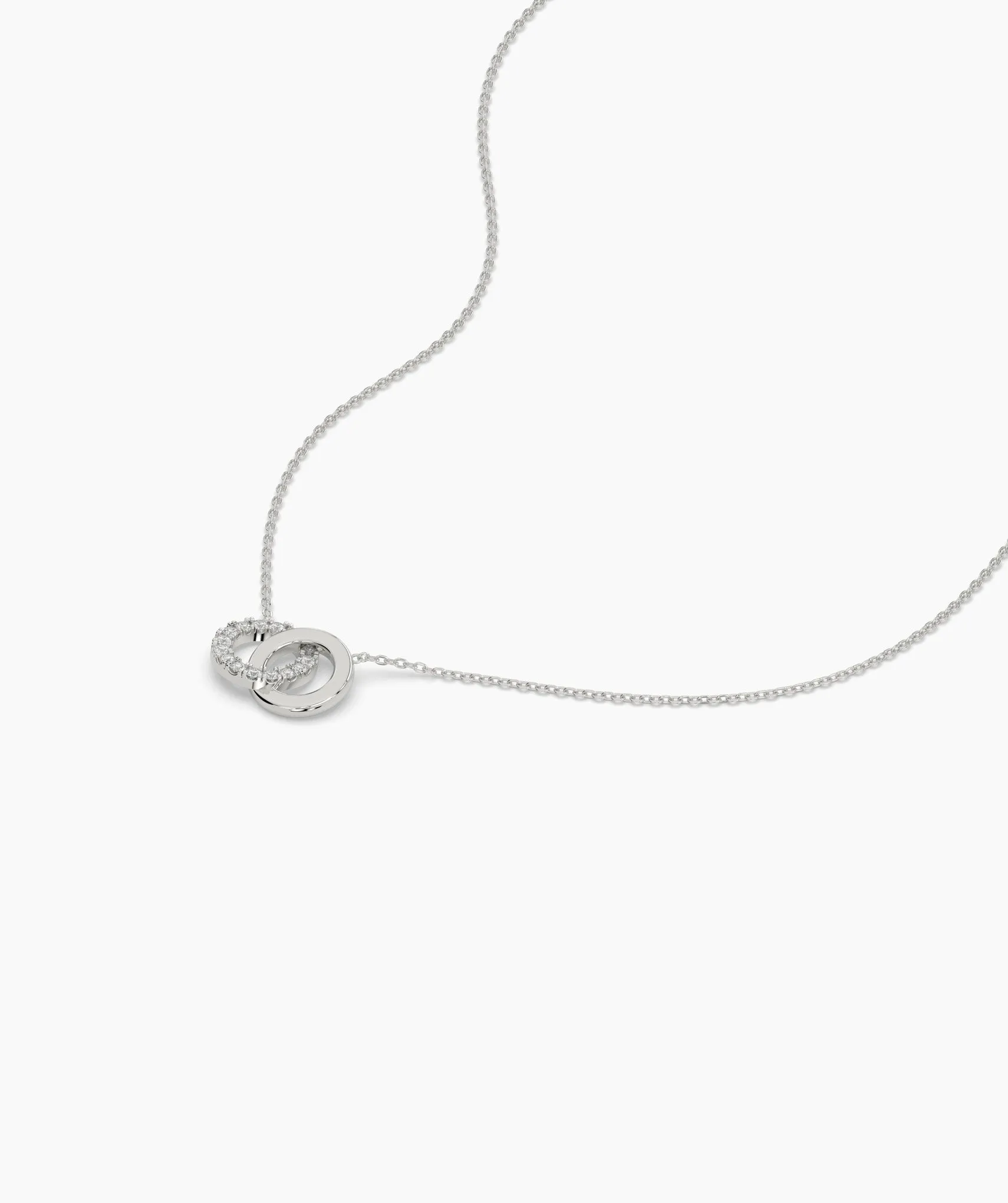 14K Solid Gold Interlocking Circles Necklace