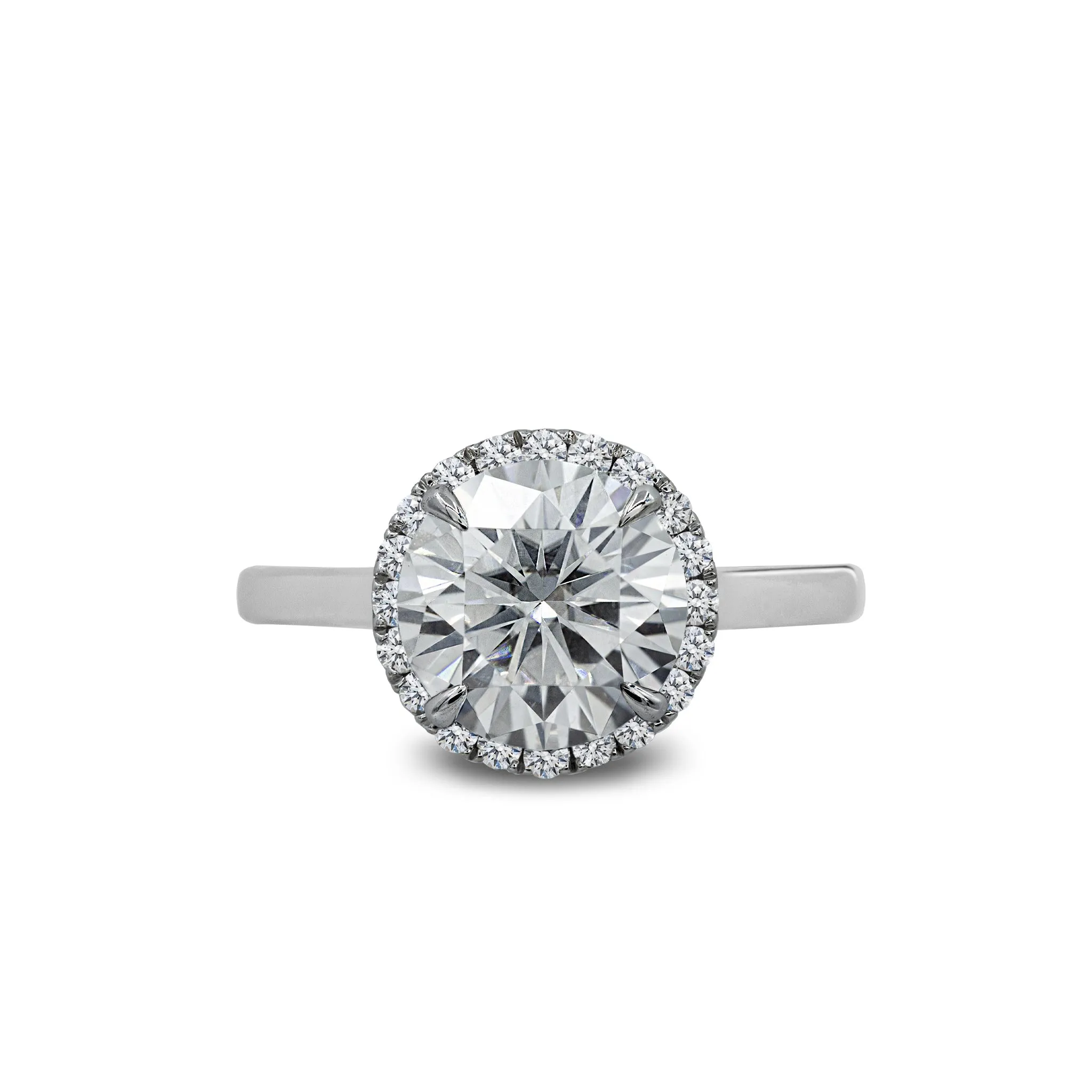 14K Solid Sphere Moissanite Ring