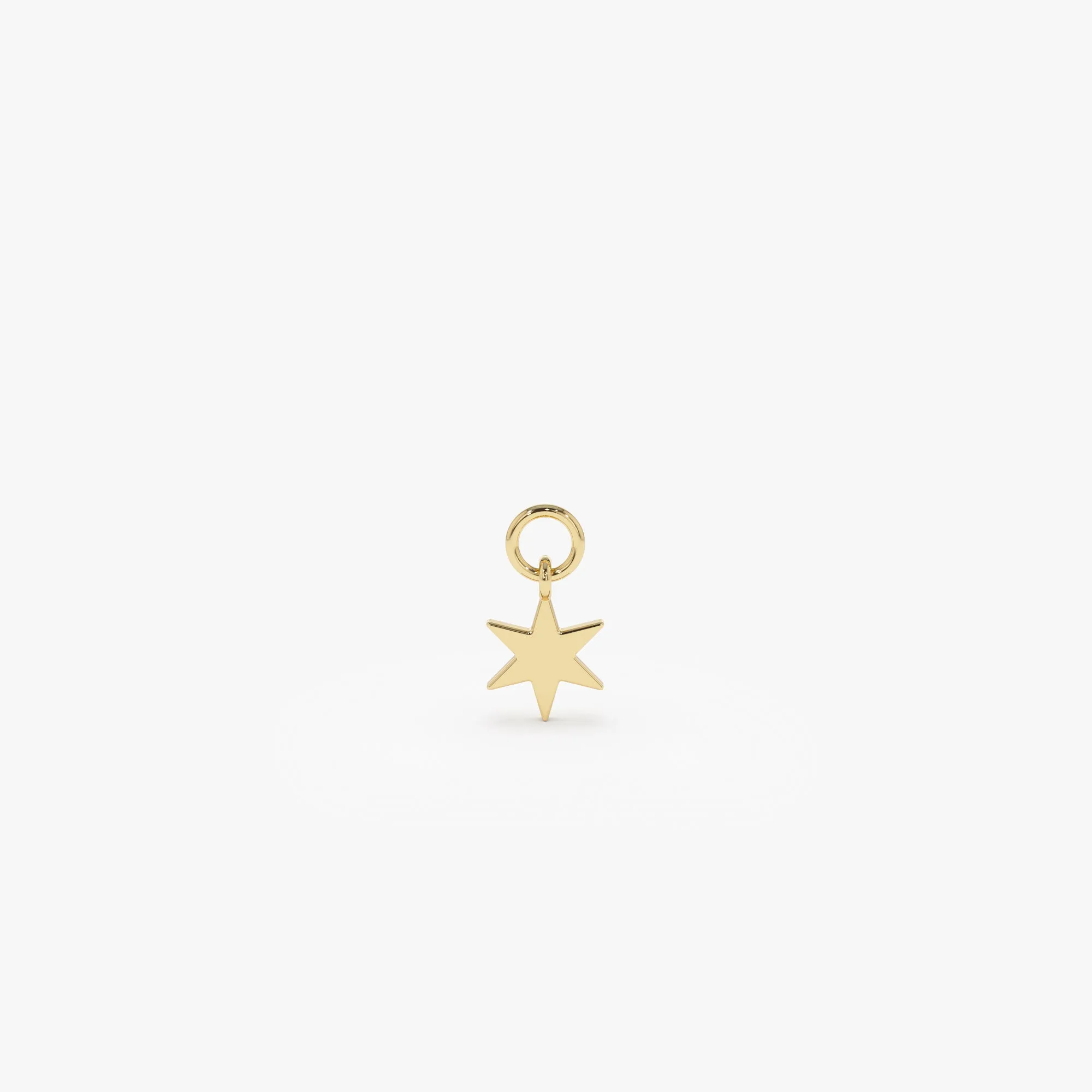 14k Solid Star Hoop Charm