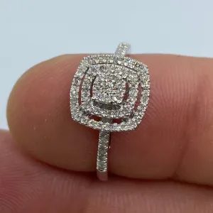 14K Square Gap Diamond Engagement Ring