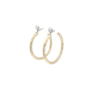14K TWO TONE TWISTED HOOPS 3 GRAM 1/2 INCH