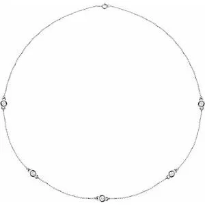 14K White 1 CTW Lab-Grown Diamond 5-Station 18" Necklace