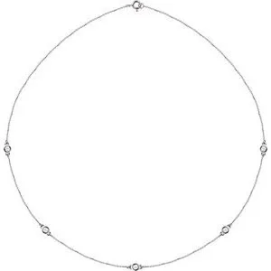 14K White 1/2 CTW Lab-Grown Diamond 5-Station 18" Necklace